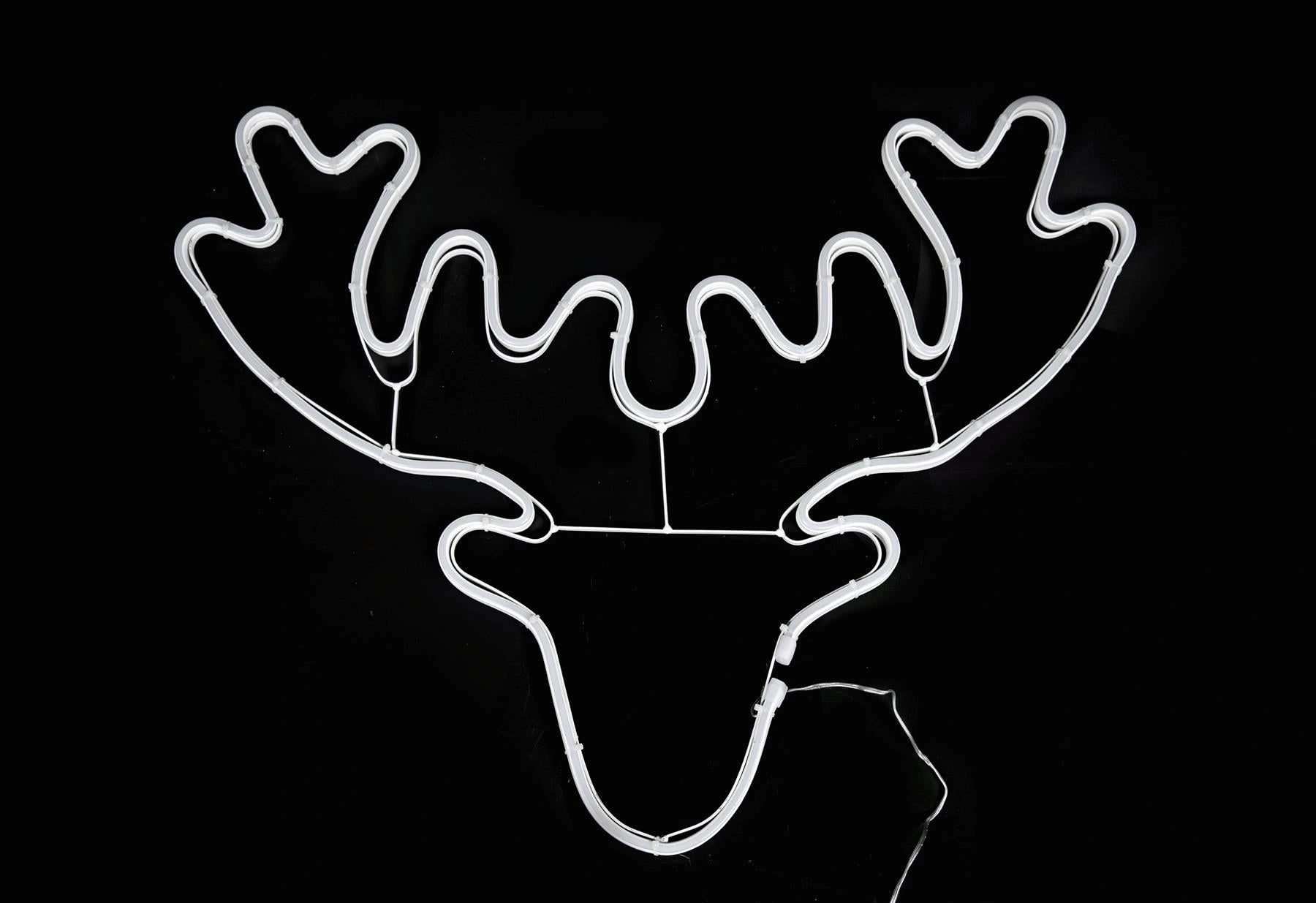 Neon Rope Light Silhouette Christmas Stag Head Outdoor Wall Garden Decoration UK