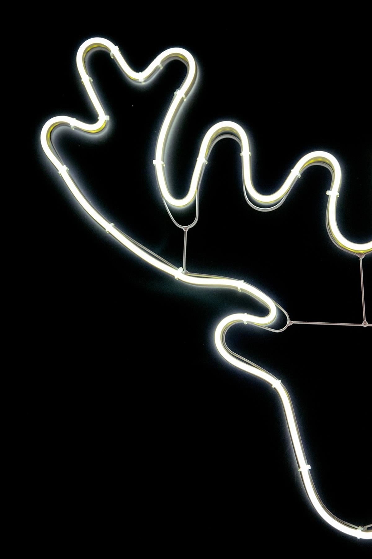 Neon Rope Light Silhouette Christmas Stag Head Outdoor Wall Garden Decoration UK