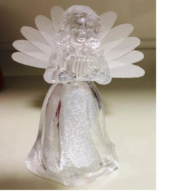 12 LED Crystal Clear Angel Figures Assorted Christmas Xmas Home Party Decoration