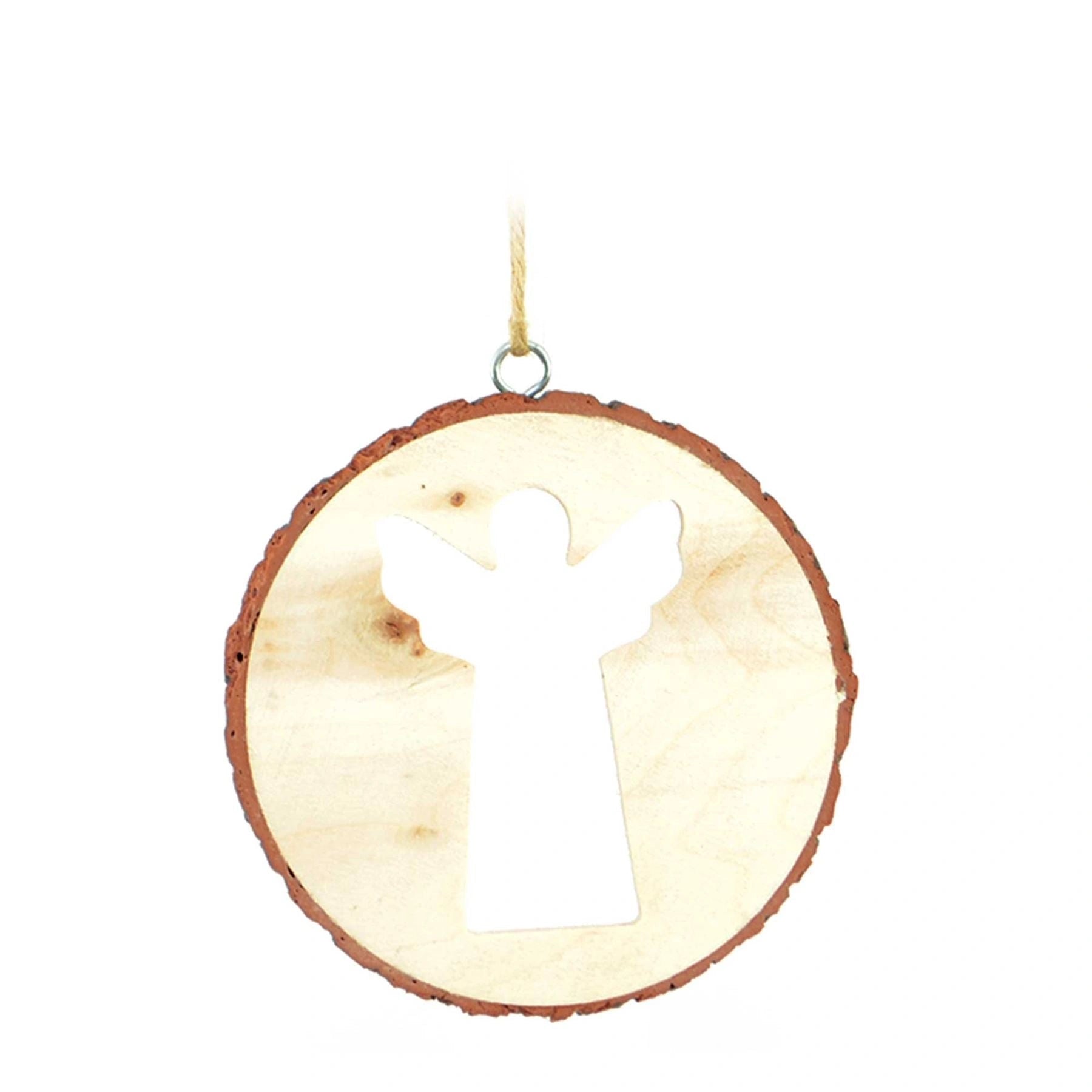 10Cm Wooden Ornament Carved Angel Christmas Tree Hanging Decorations Xmas Gifts