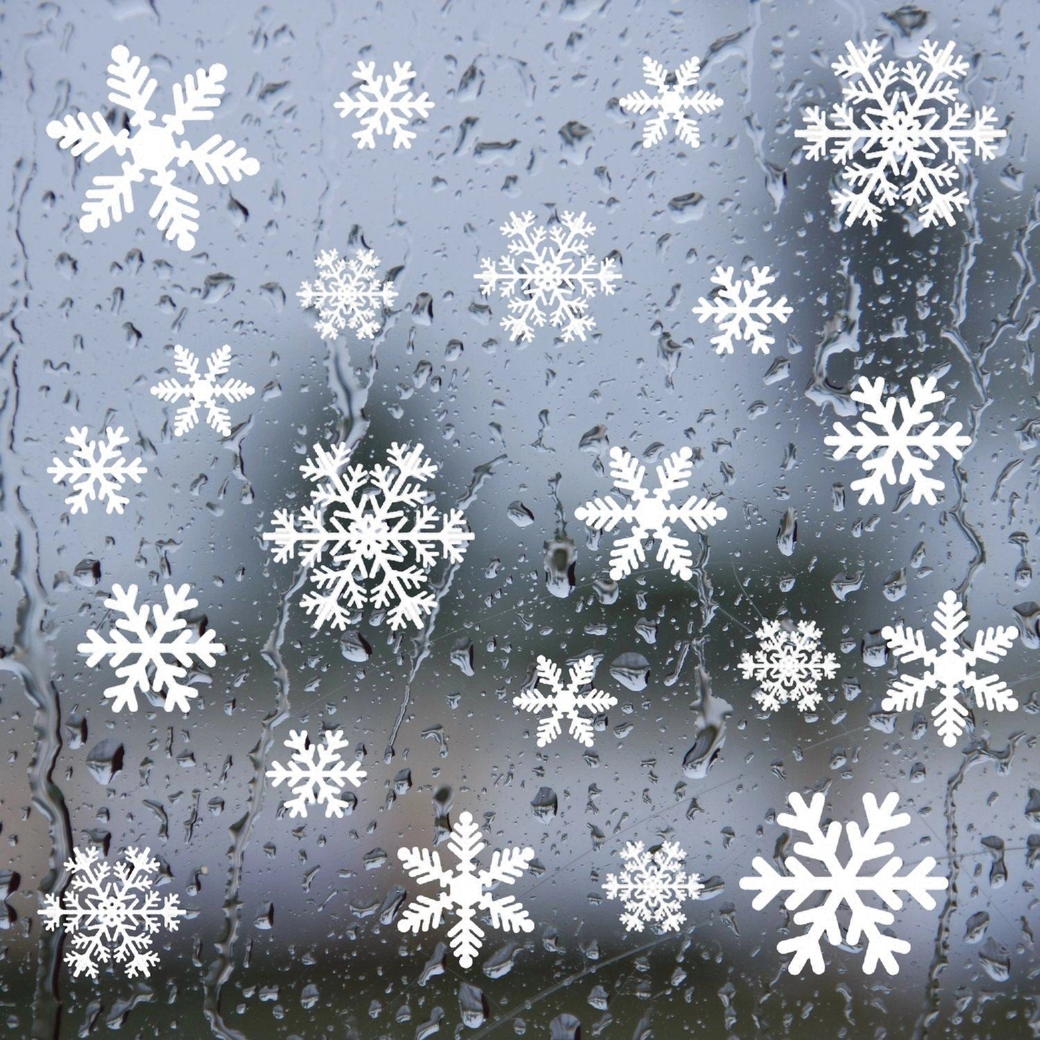 80 Snowflake Stickers Christmas Window Glass Decals Glitter Xmas Home Decoration
