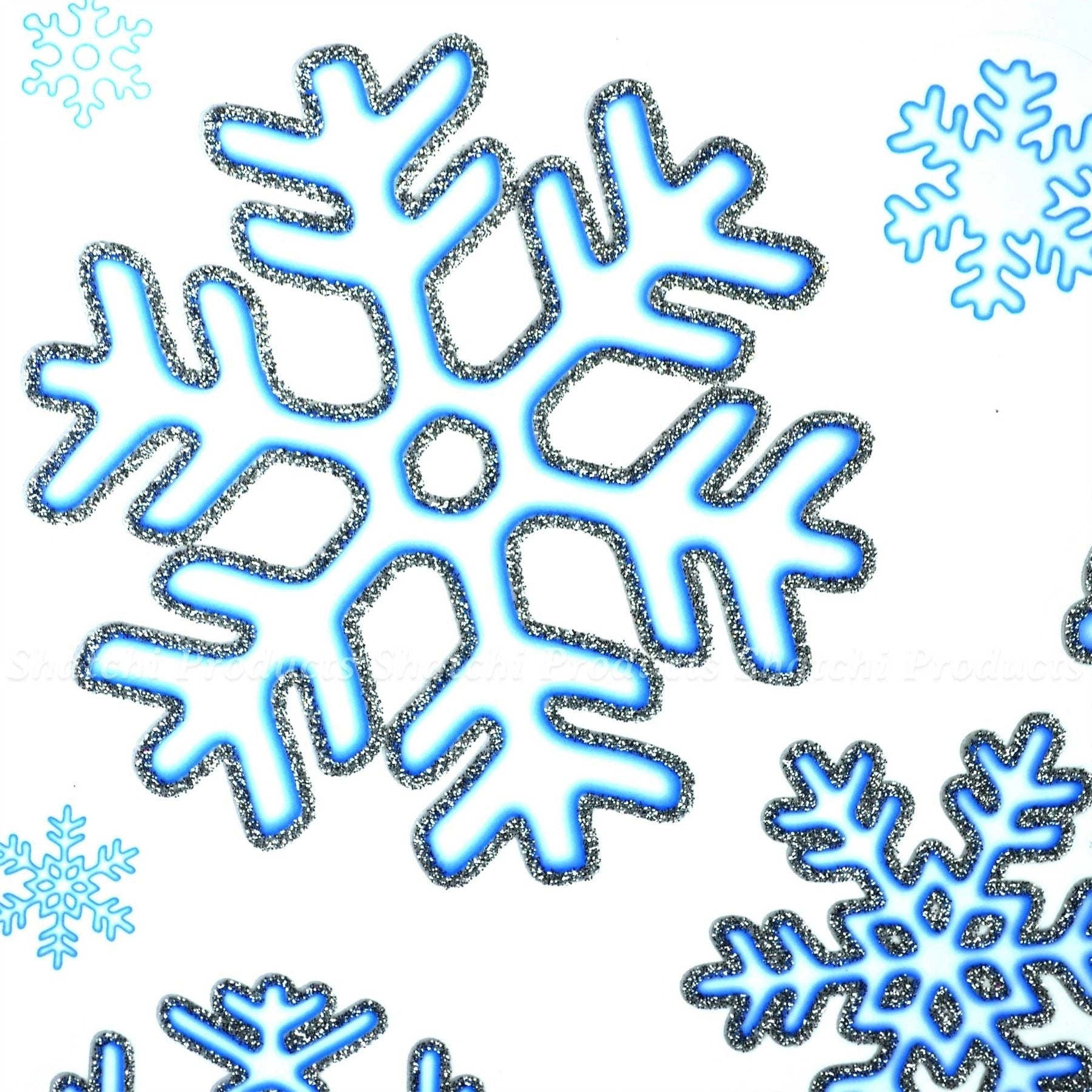80 Snowflake Stickers Christmas Window Glass Decals Glitter Xmas Home Decoration