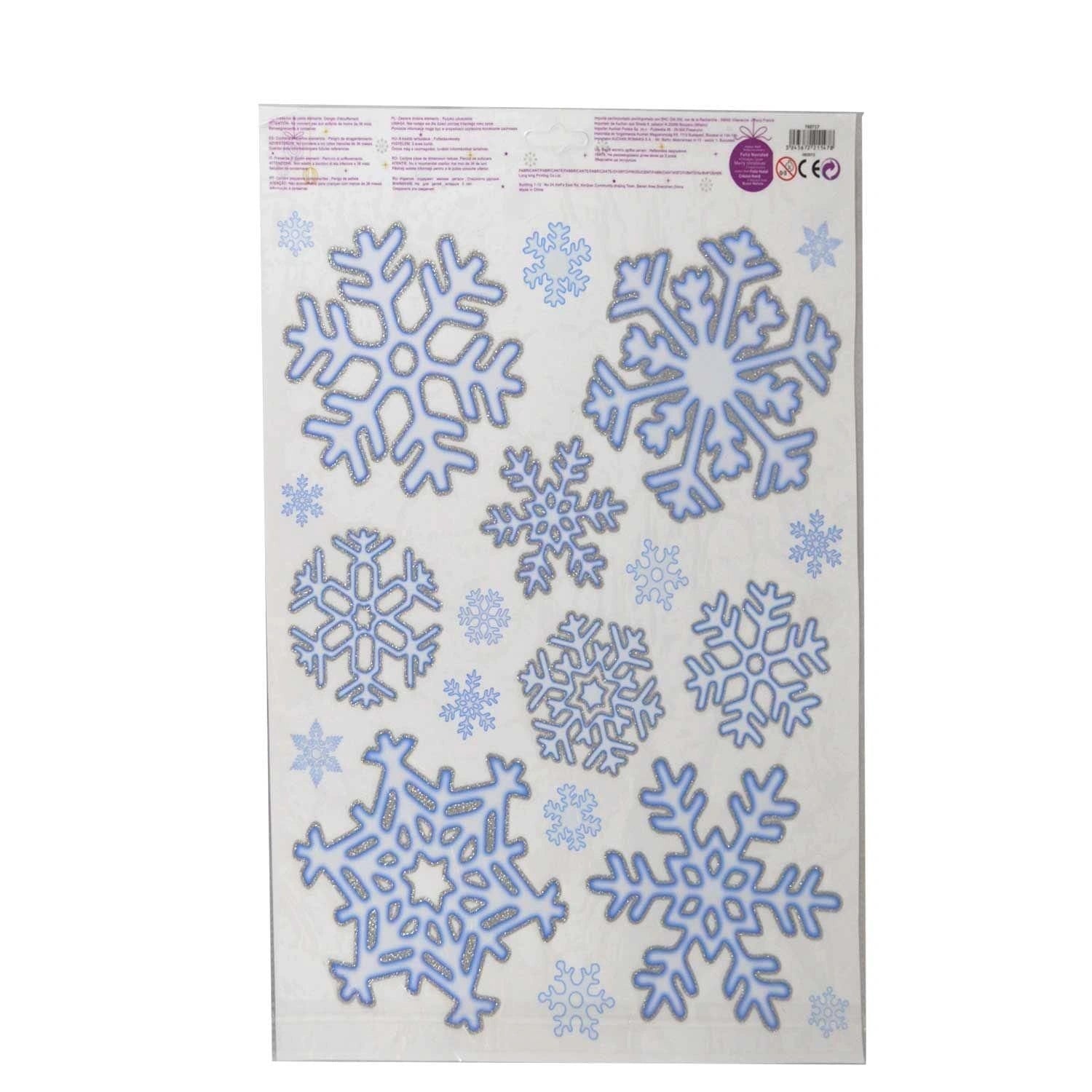 80 Snowflake Stickers Christmas Window Glass Decals Glitter Xmas Home Decoration
