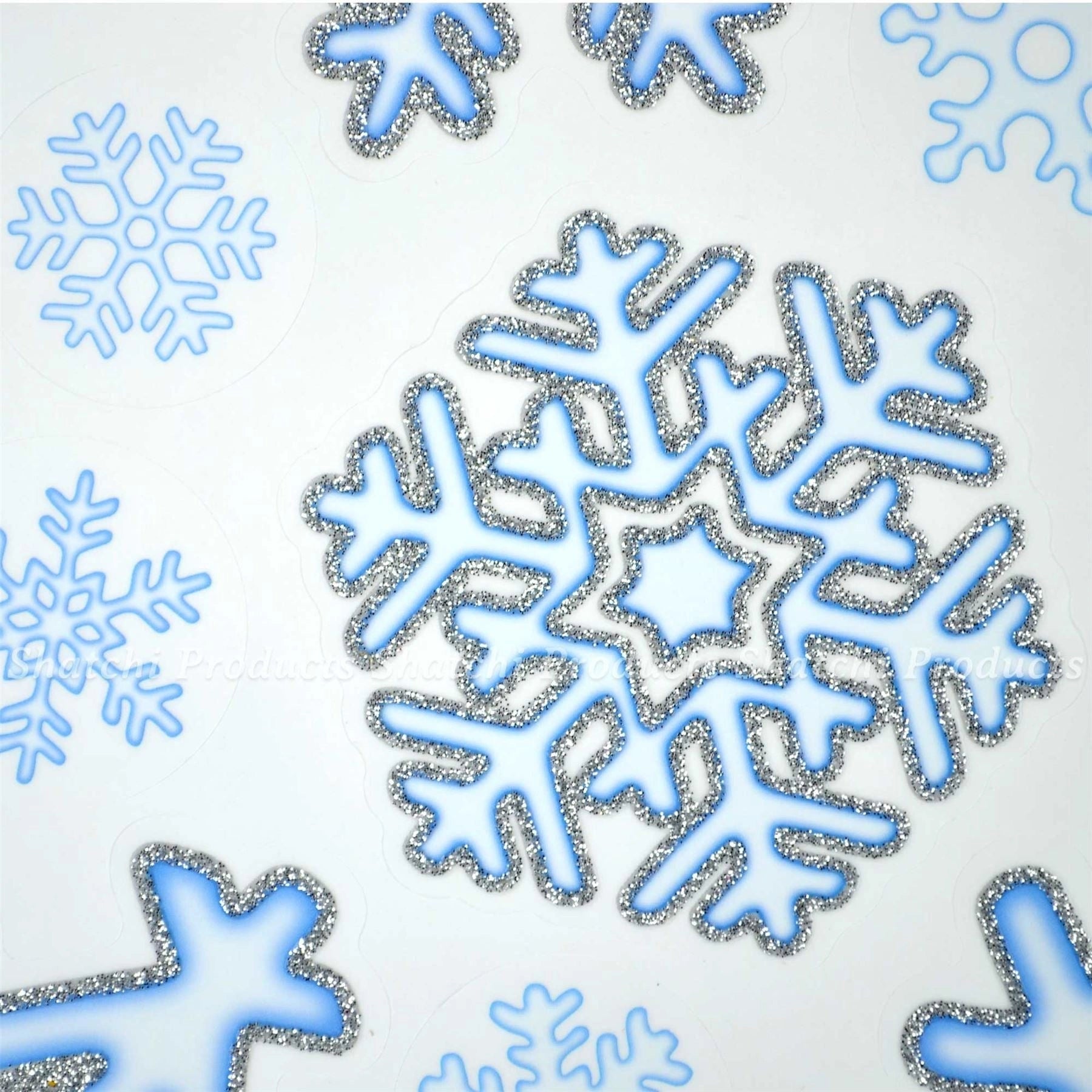 80 Snowflake Stickers Christmas Window Glass Decals Glitter Xmas Home Decoration