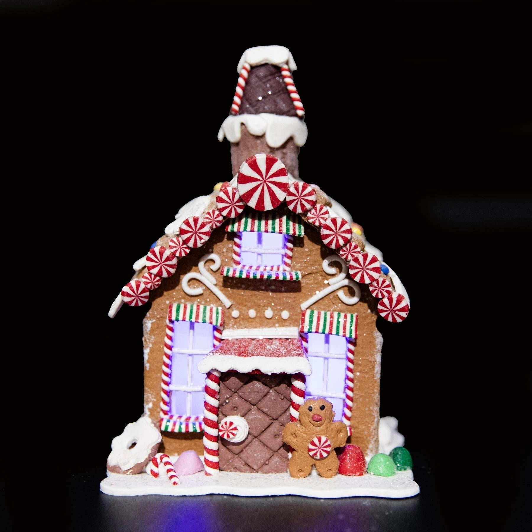 Premium Christmas Ornaments Decor Gingerbread LED Cookie Candy House 17cm
