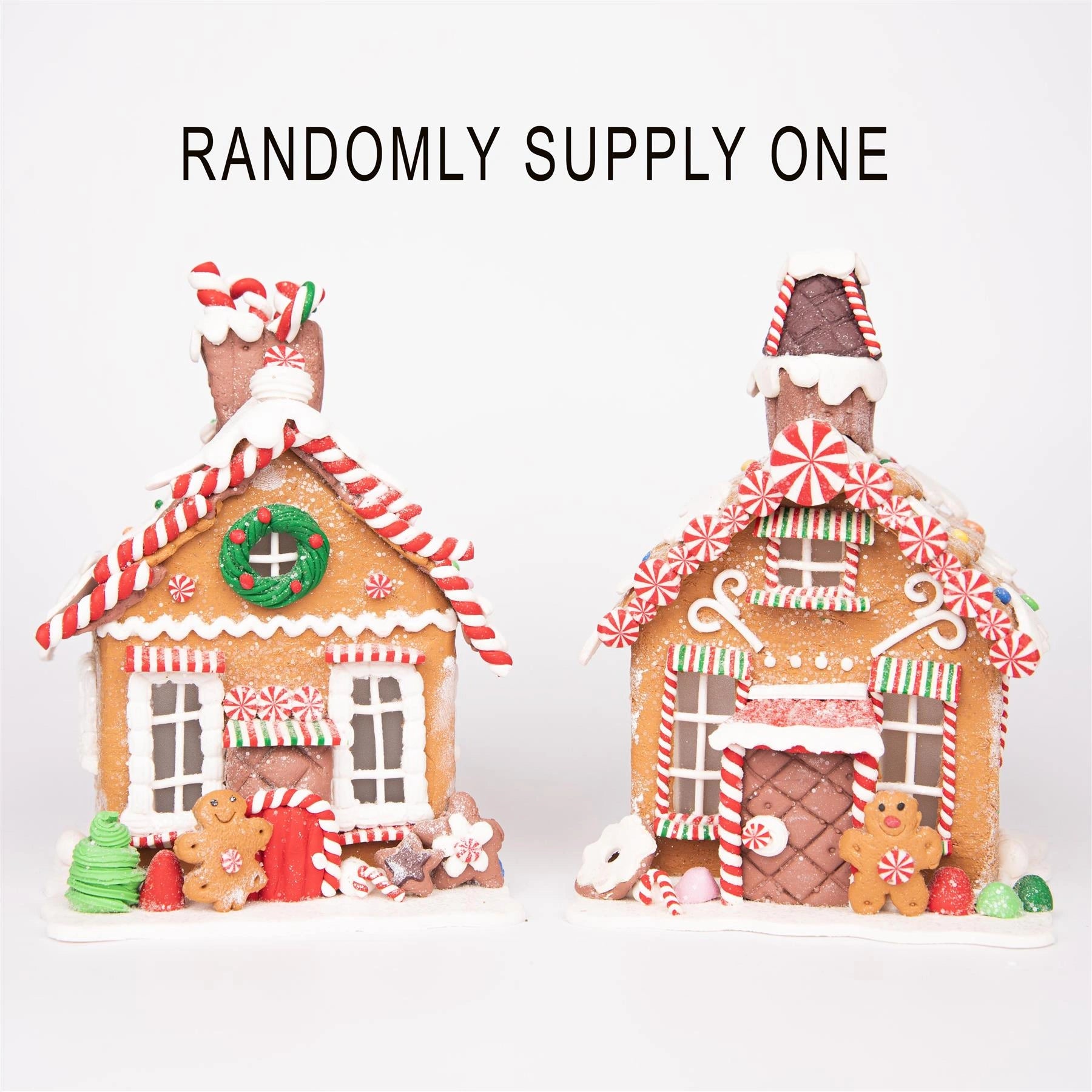 Premium Christmas Ornaments Decor Gingerbread LED Cookie Candy House 17cm