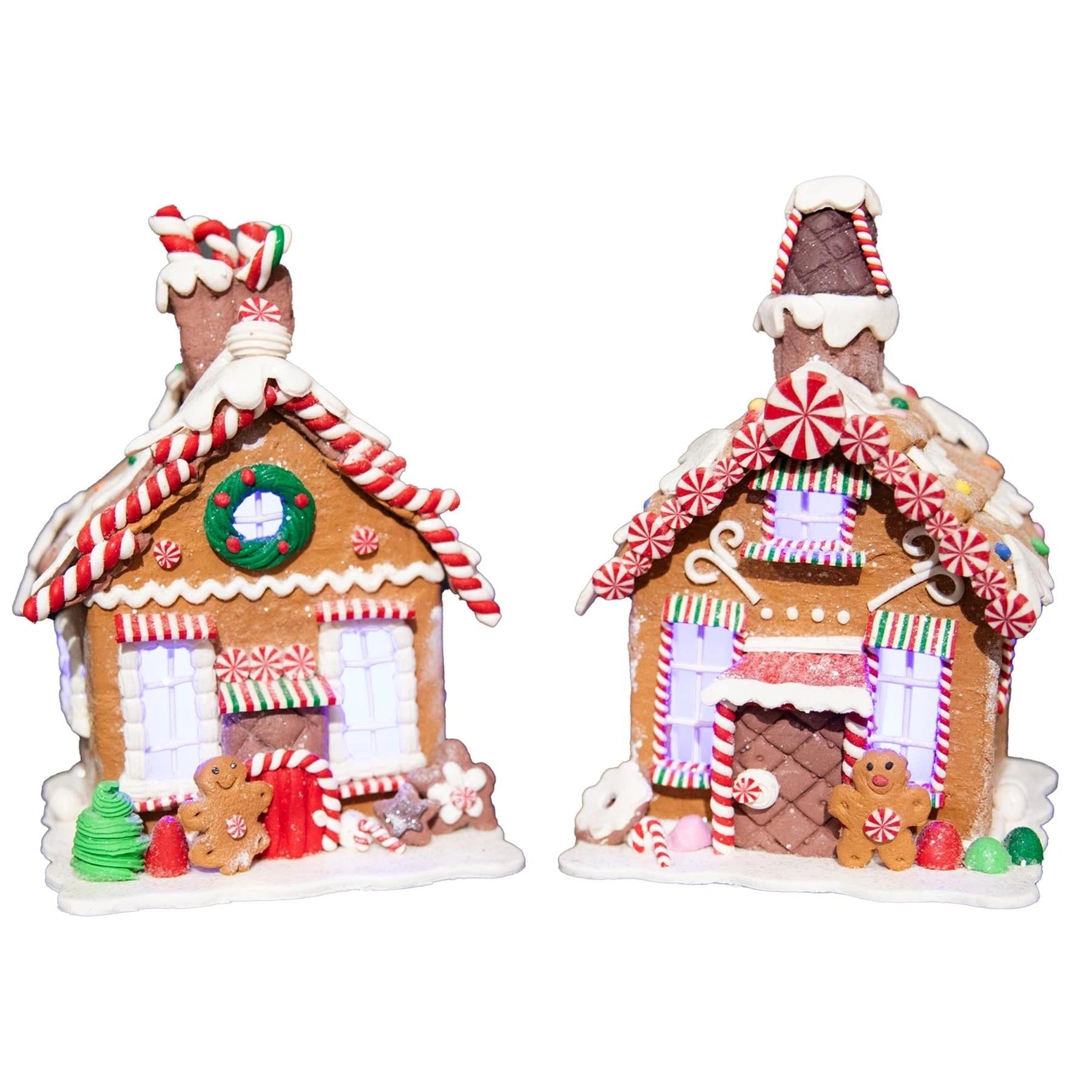 Premium Christmas Ornaments Decor Gingerbread LED Cookie Candy House 17cm
