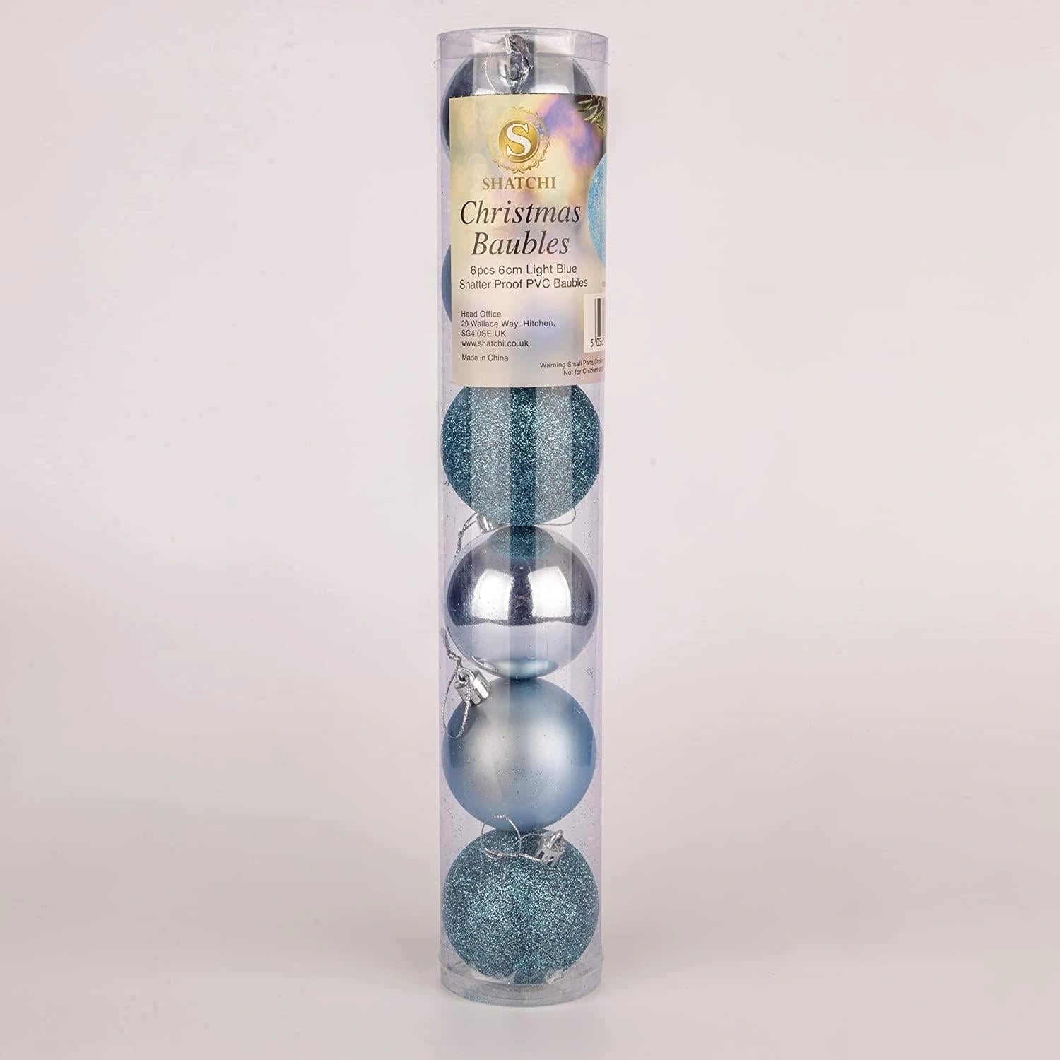 Christmas Baubles Tree Ornament Light Blue 18X Balls Xmas Hanging Decoration UK