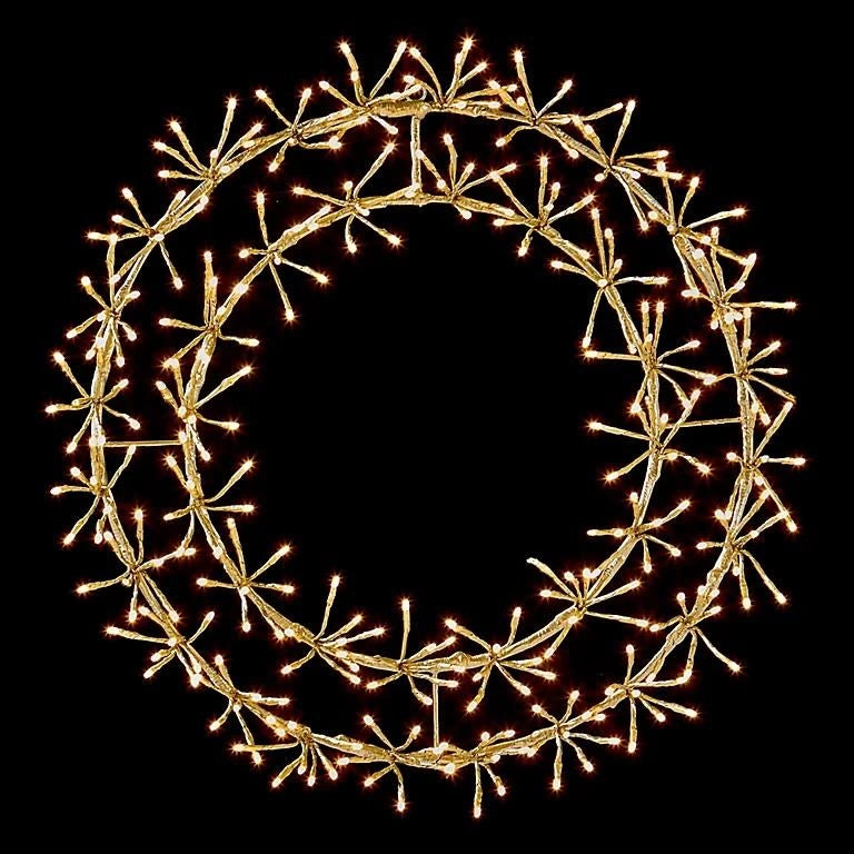 Christmas Silhouette LED Wreath Twinkling Starburst Outdoor Xmas Home Decor 60cm