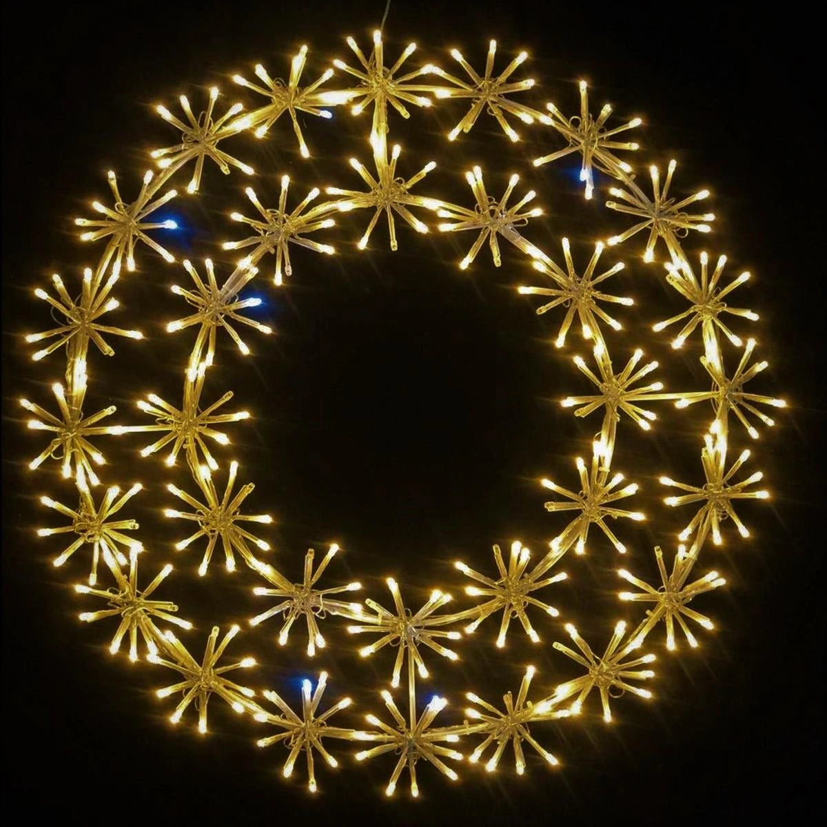 Christmas Silhouette LED Wreath Twinkling Starburst Outdoor Xmas Home Decor 60cm