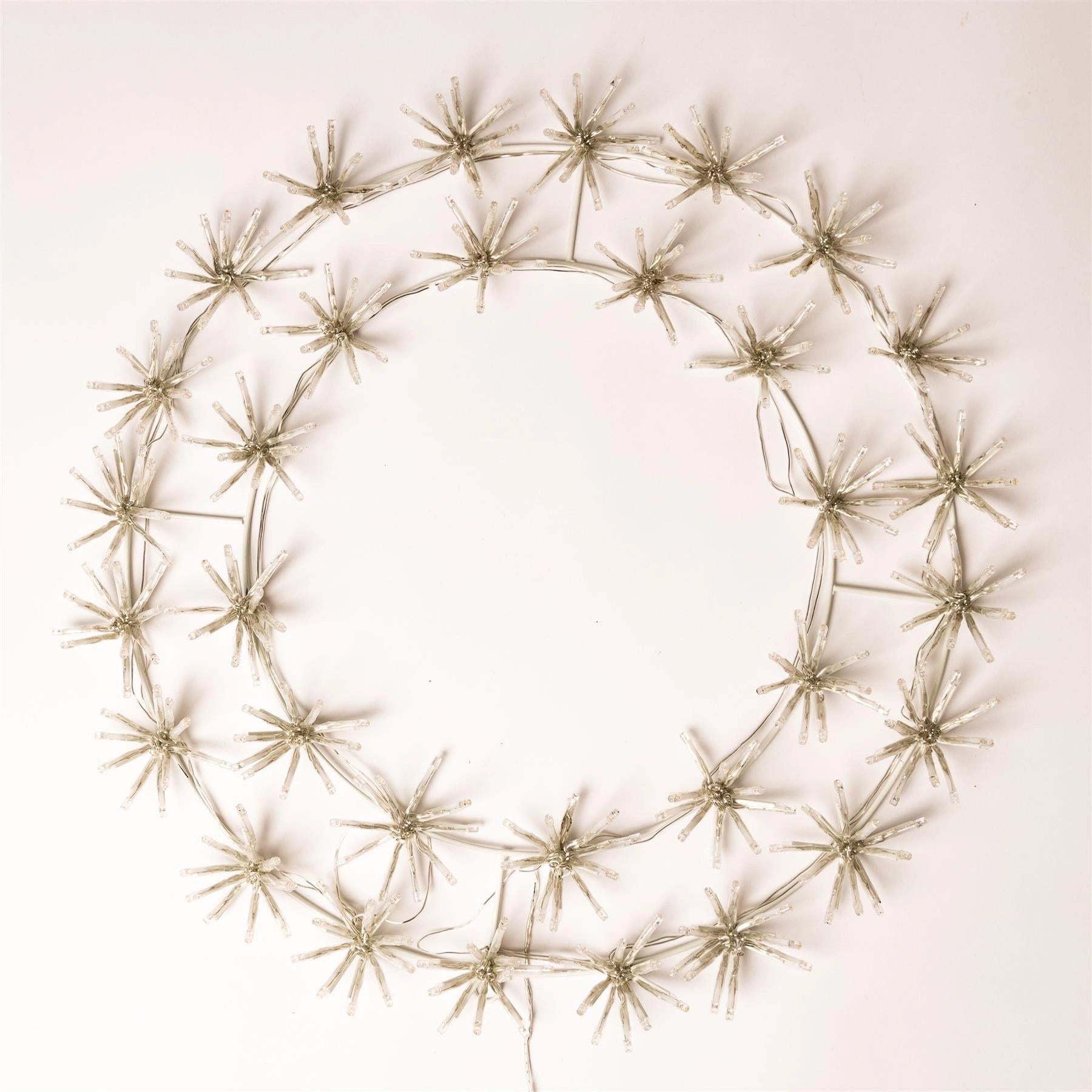 Christmas Silhouette LED Wreath Twinkling Starburst Outdoor Xmas Home Decor 60cm