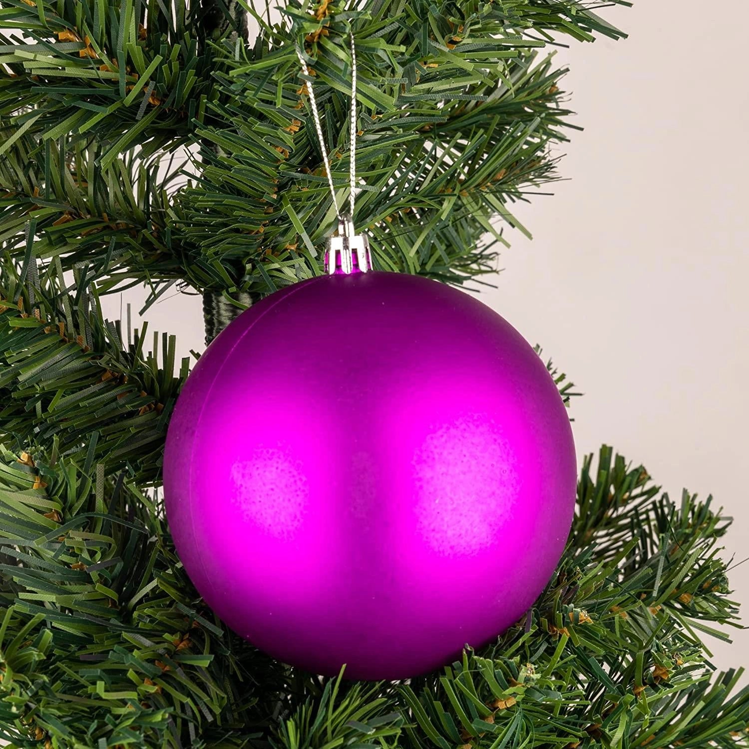 6pcs Christmas Baubles Tree Ornaments Purple Balls Xmas Hanging Decorations 10cm