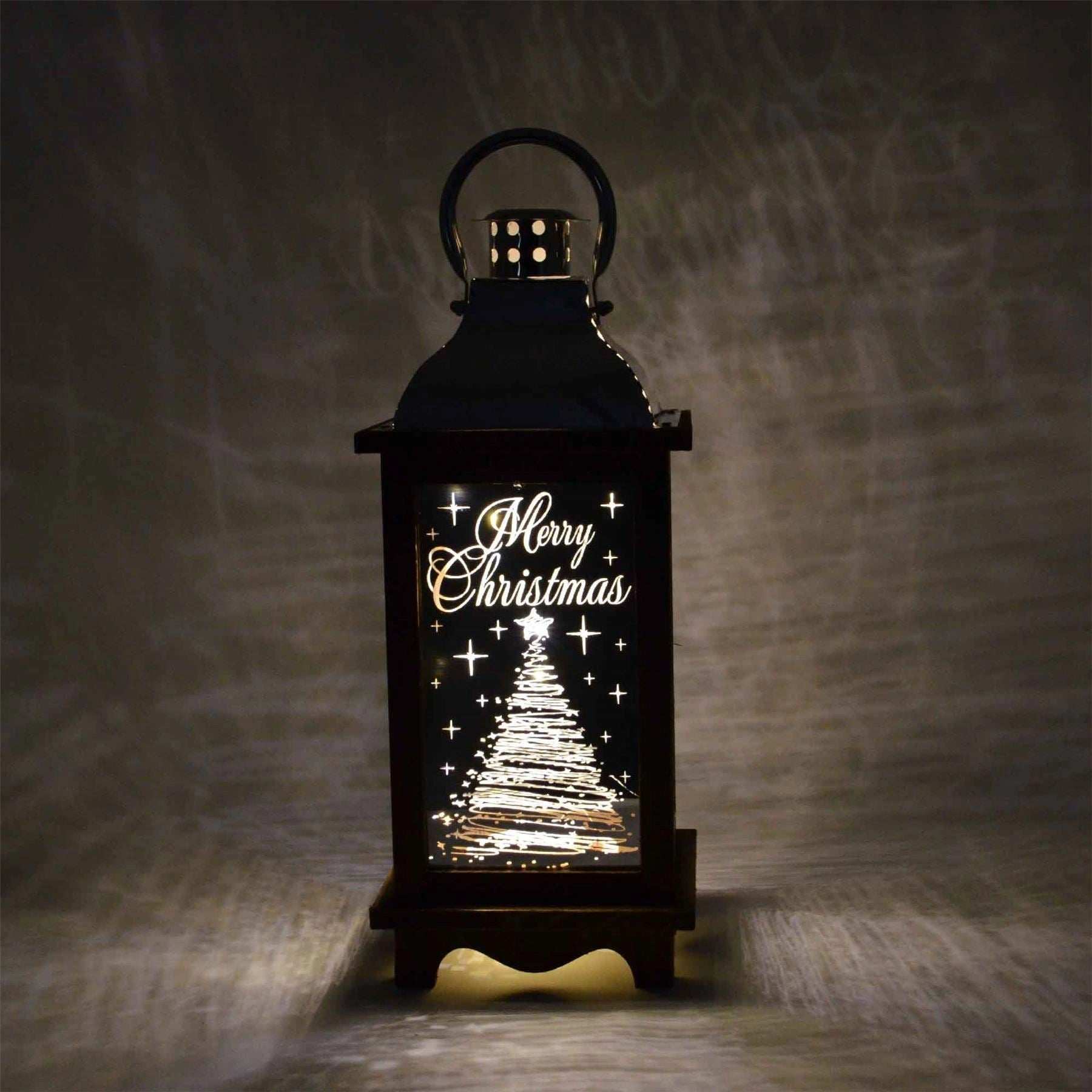 Christmas Wooden Lantern Warm White String Lights Xmas Party Decorations