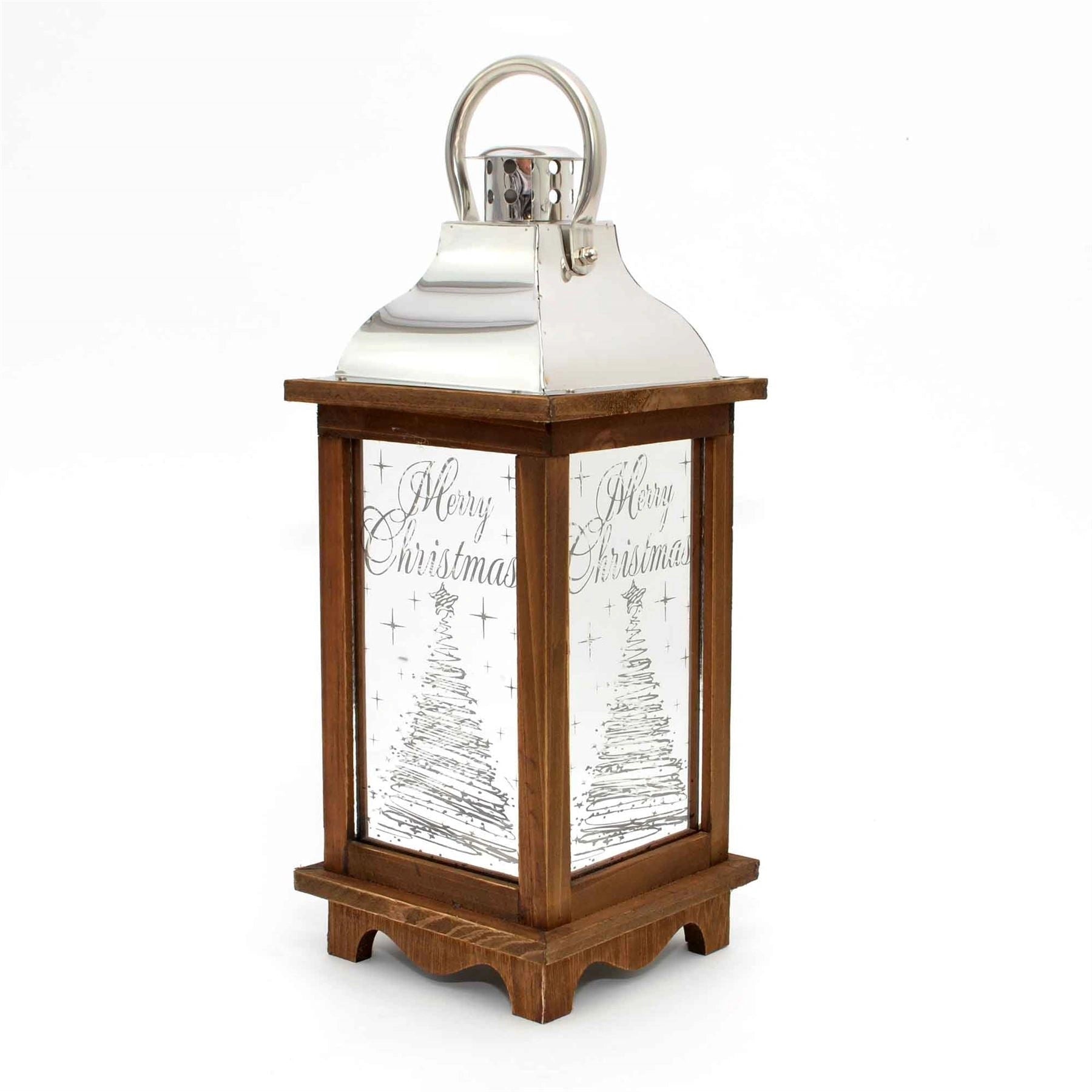 Christmas Wooden Lantern Warm White String Lights Xmas Party Decorations