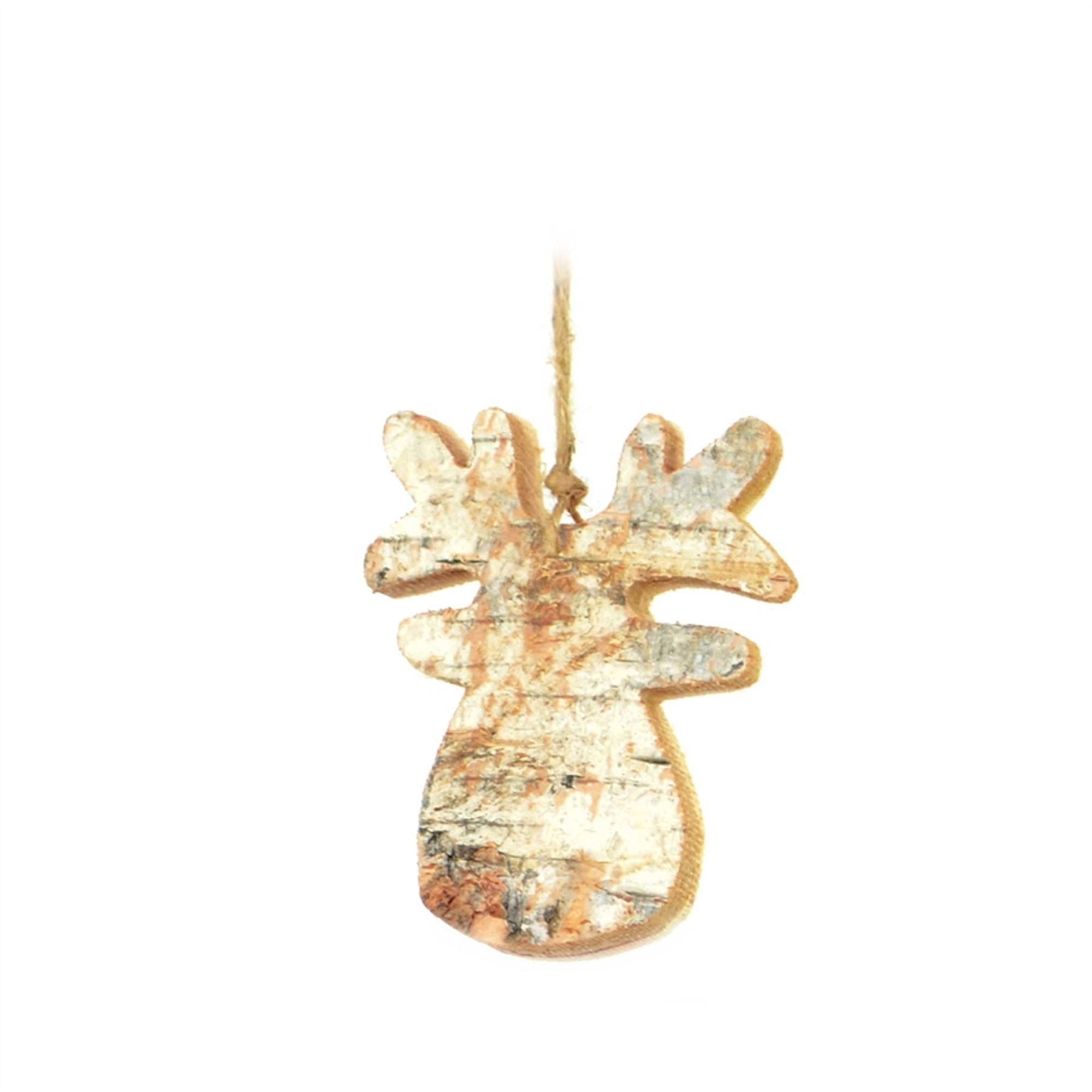8cm Reindeer Woodn Ornament Christmas Tree Hanging Decorations Hand Crafted