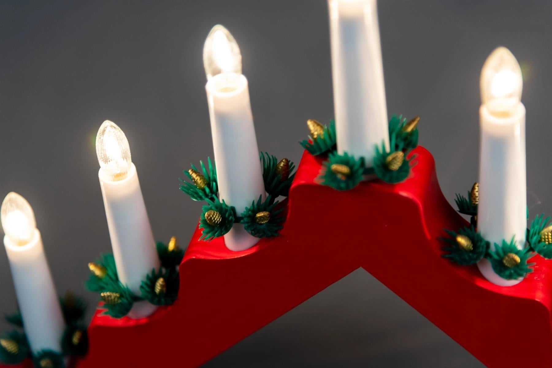 Christmas Candle Bridge Arch Wooden LED Pre Lit Xmas Window Home Decorations
