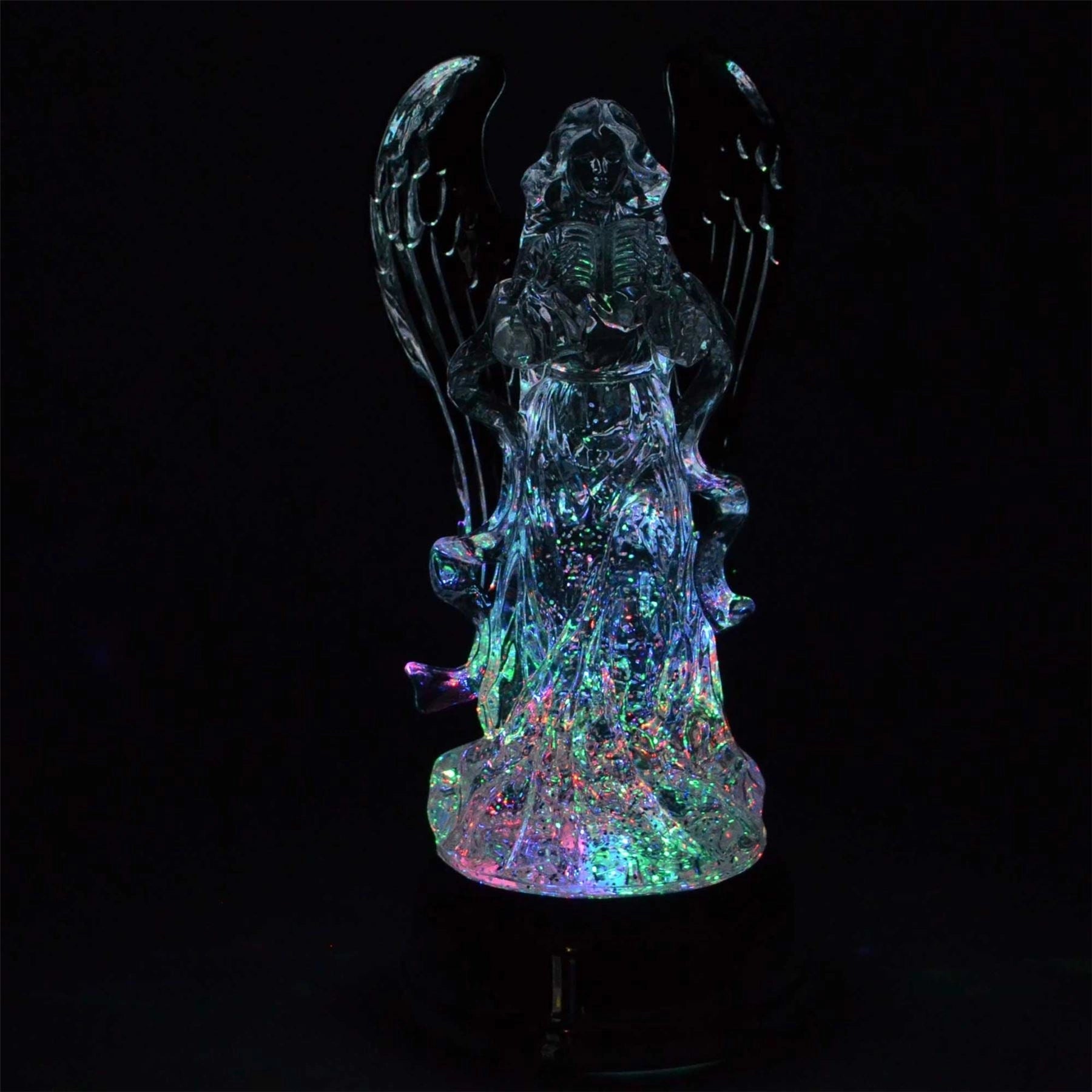 12in Light-up Angel with Swirling Glitter Holding Bible Christmas Nativity Set