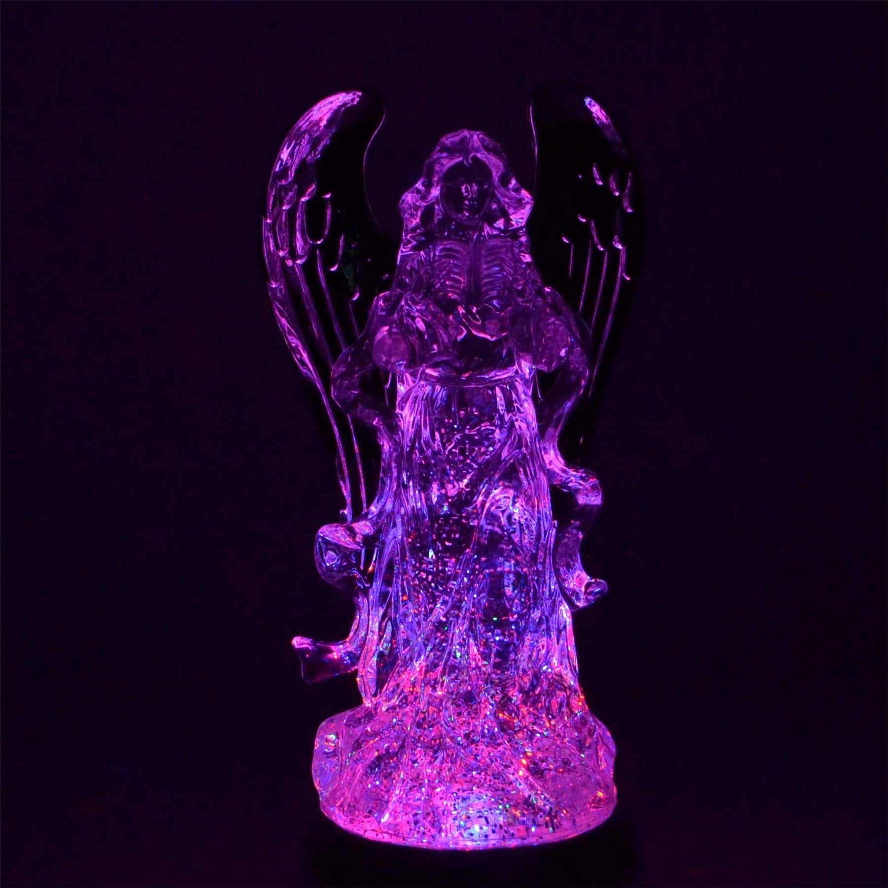 12in Light-up Angel with Swirling Glitter Holding Bible Christmas Nativity Set