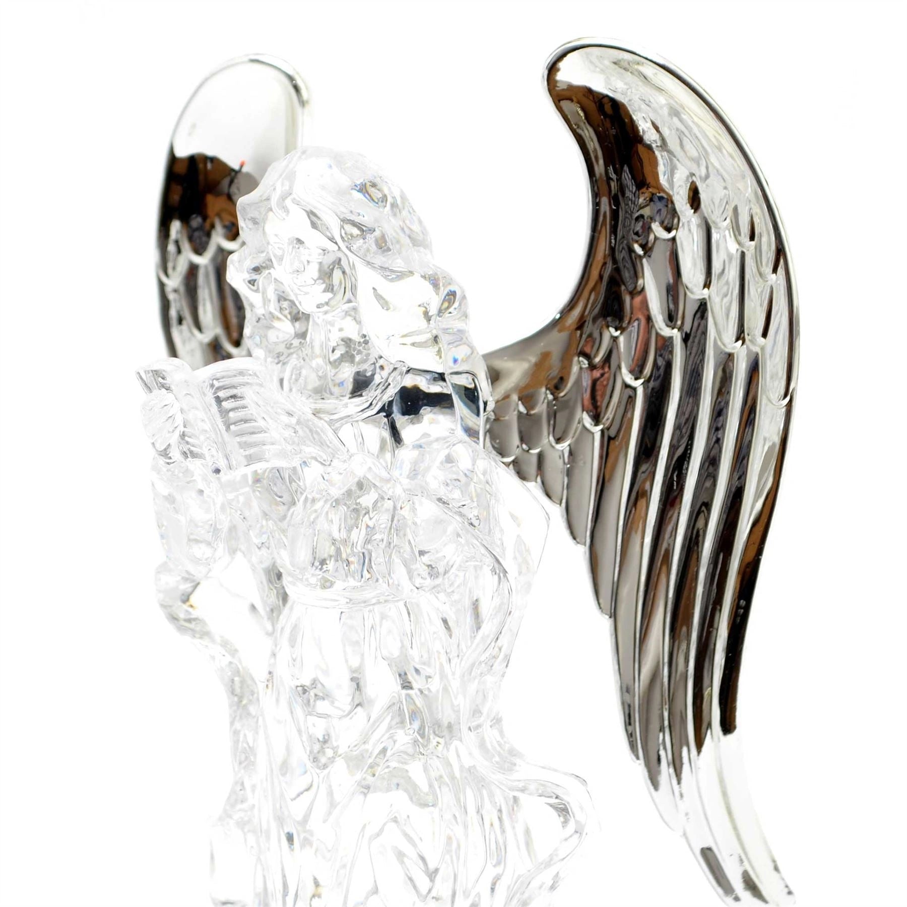 12In Light-Up Angel With Swirling Glitter Holding Bible Christmas Nativity Set