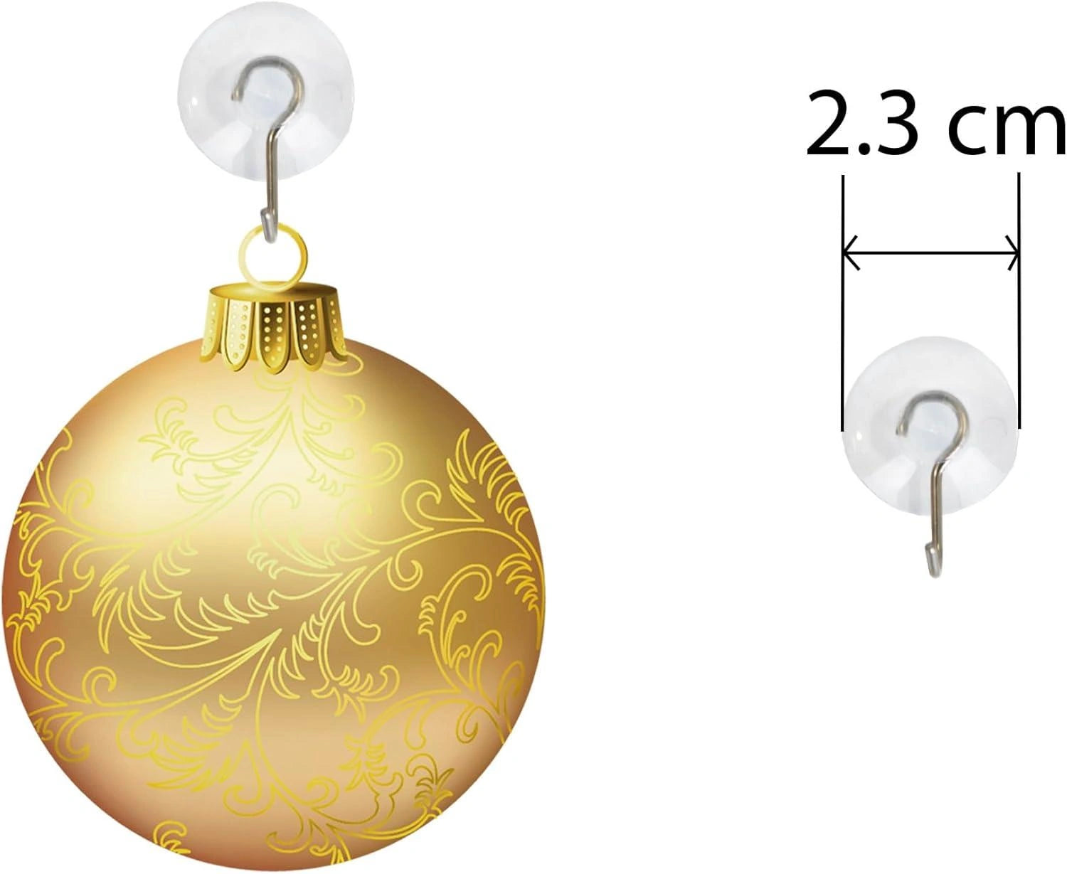 Heavy Duty Suction Hook Kitchen Bathroom Wall Sign Christmas Decoration 24p 23mm