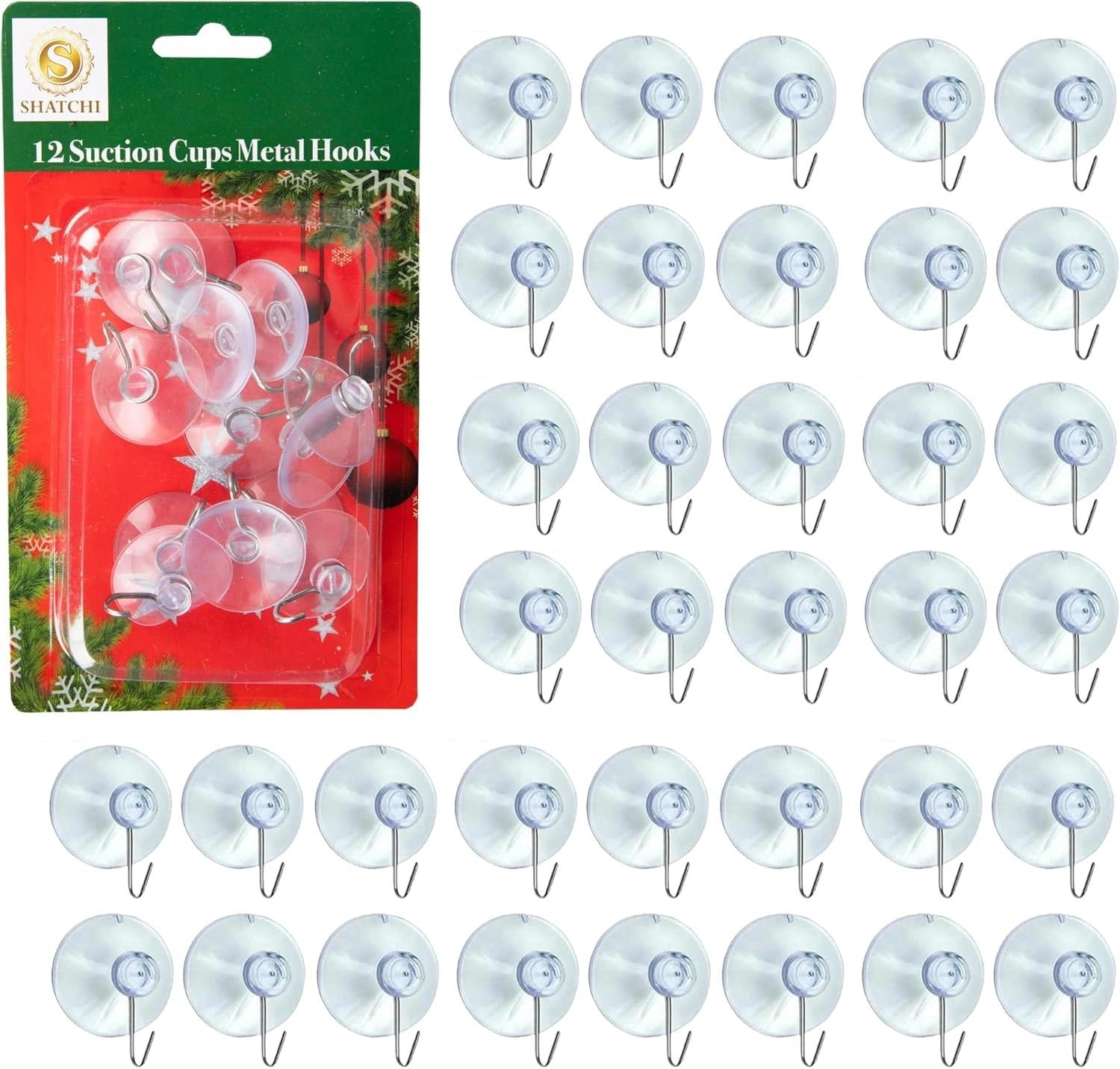 Heavy Duty Suction Hook Kitchen Bathroom Wall Sign Christmas Decoration 24p 23mm