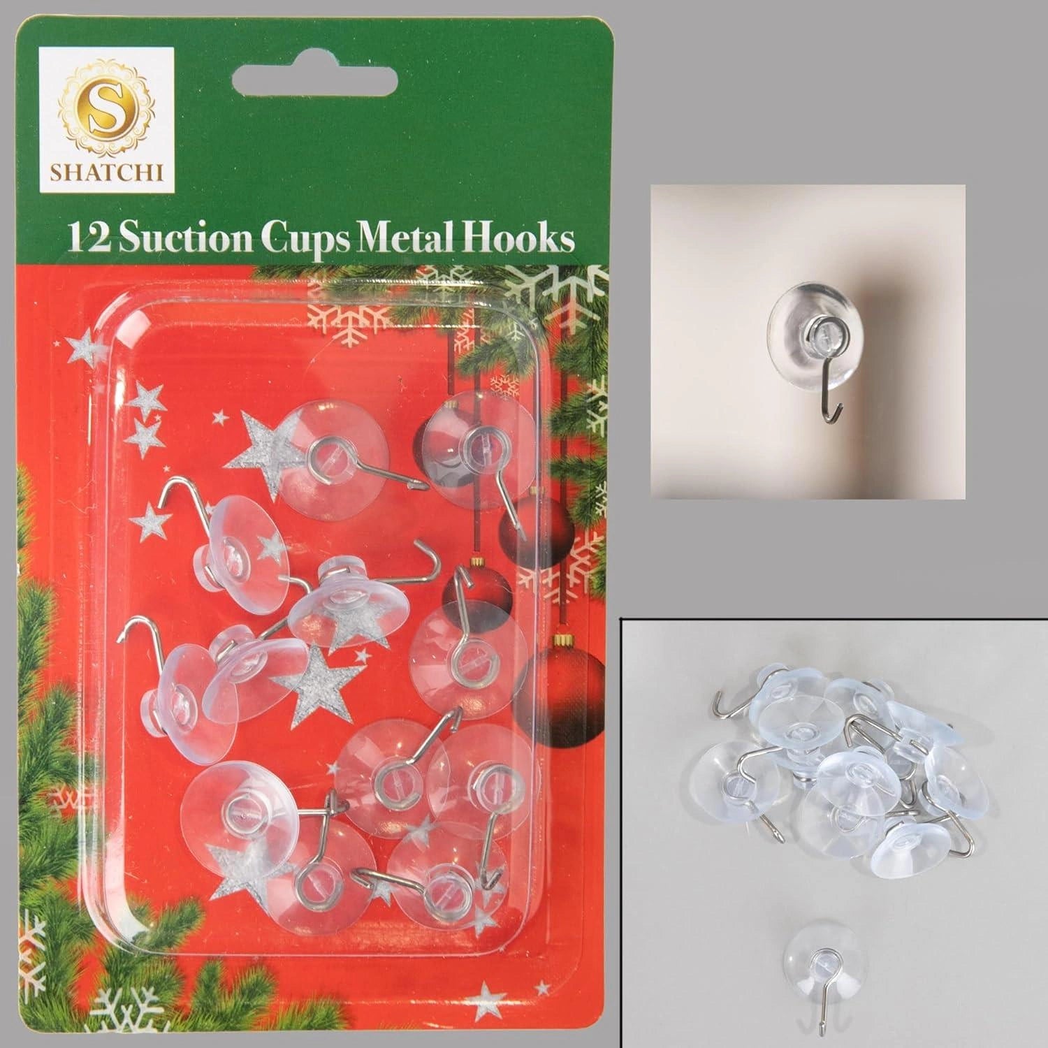 Heavy Duty Suction Hook Kitchen Bathroom Wall Sign Christmas Decoration 24p 23mm