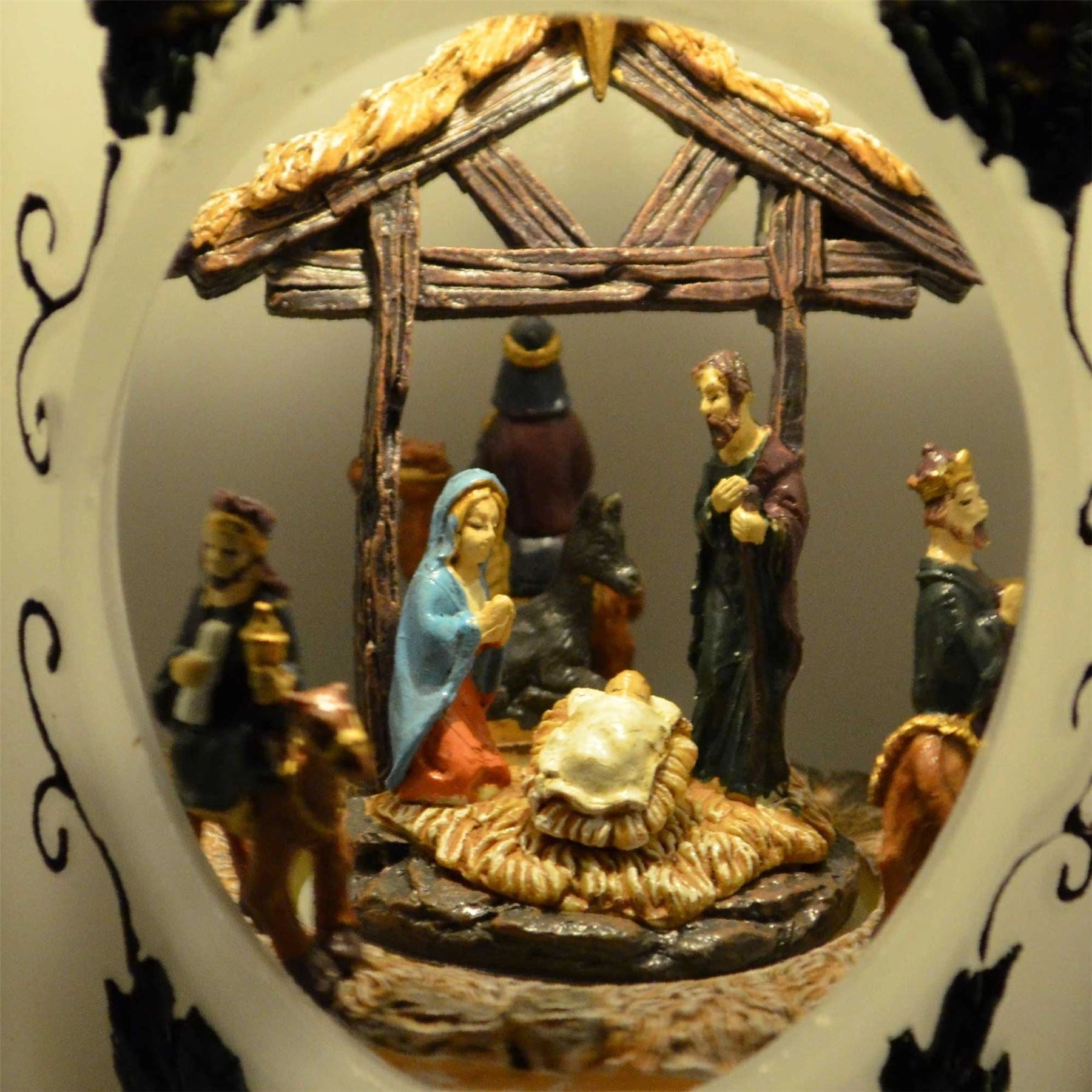 Musical Nativity Christmas Candle with Moving Figures Xmas Decoration