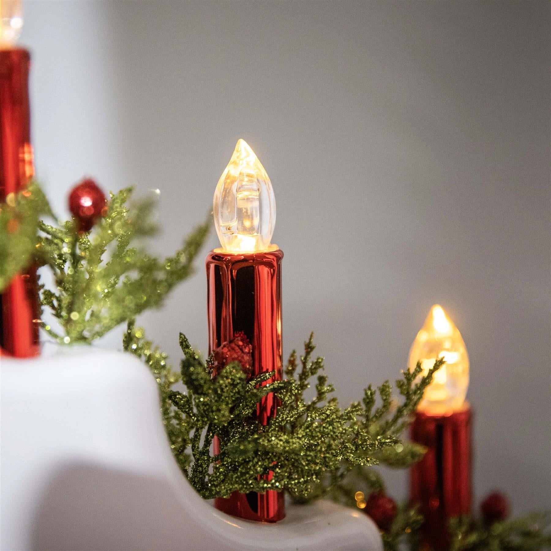 Pre-Lit Christmas Candle Bridge Arch LED Light B/O Window Table Xmas Home Decor