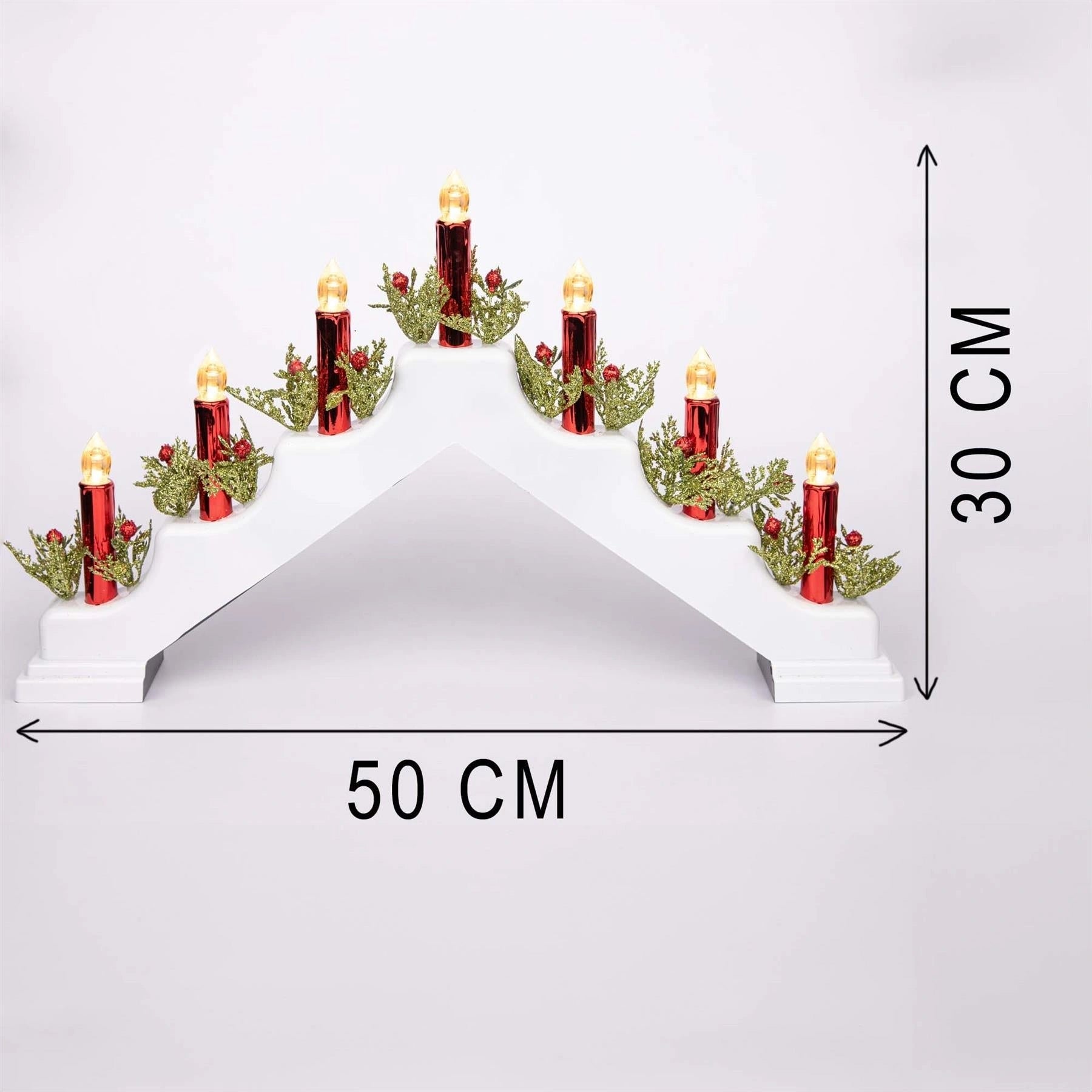 Pre-Lit Christmas Candle Bridge Arch LED Light B/O Window Table Xmas Home Decor
