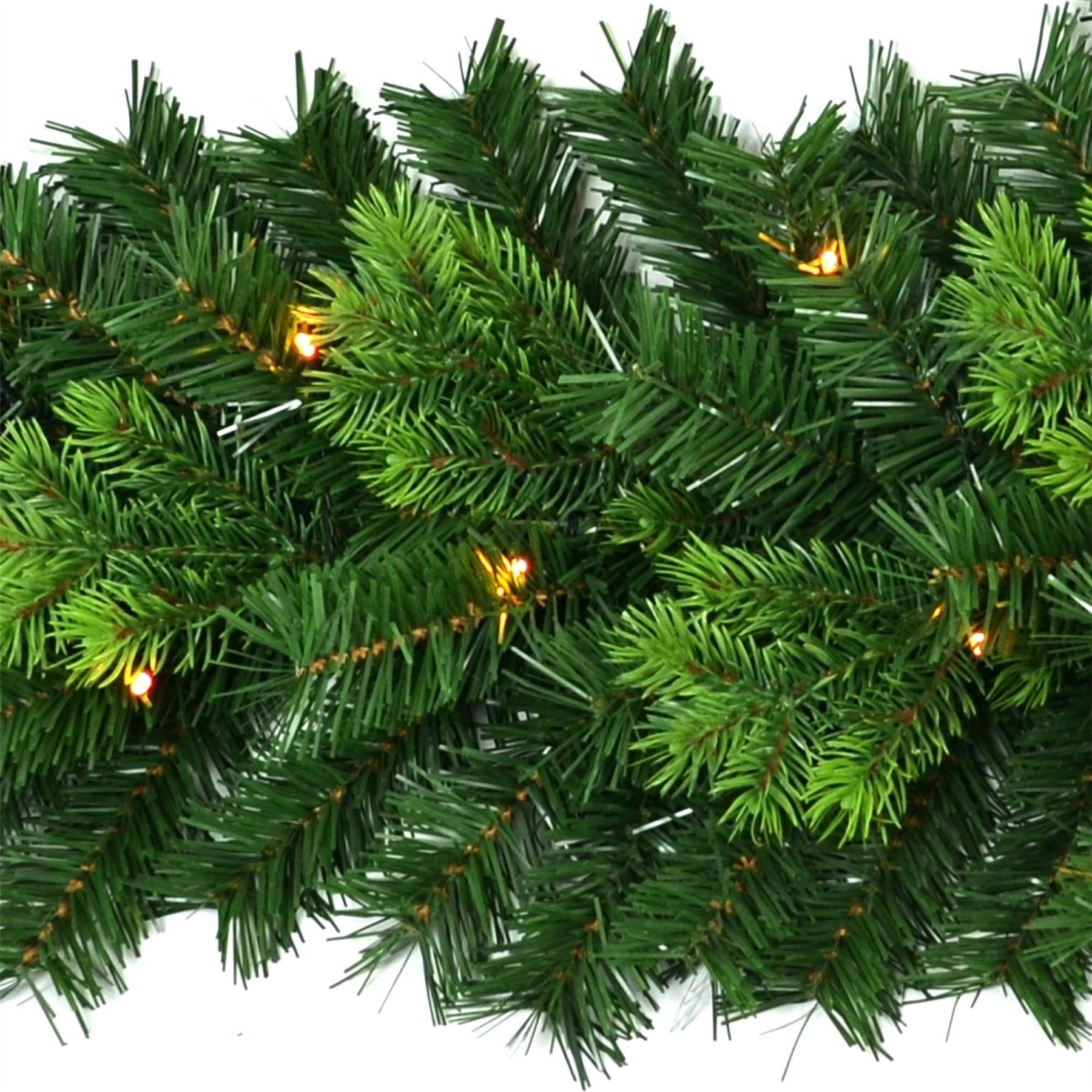 Christmas Xmas Garland Pre Lit Decorations With Various Tips Fireplace Decor 2m