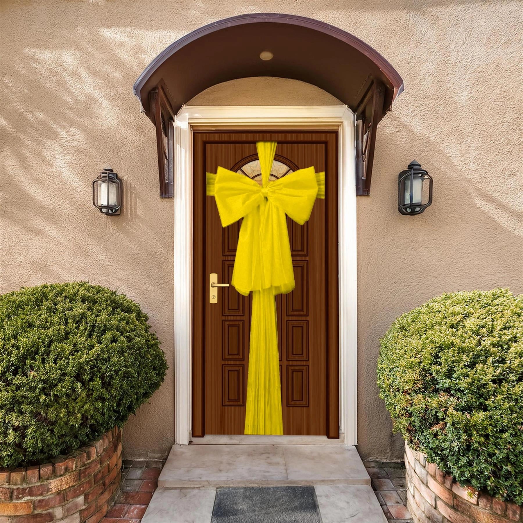 75X900Cm Door Bow Gold Ribbon Pack Of 2