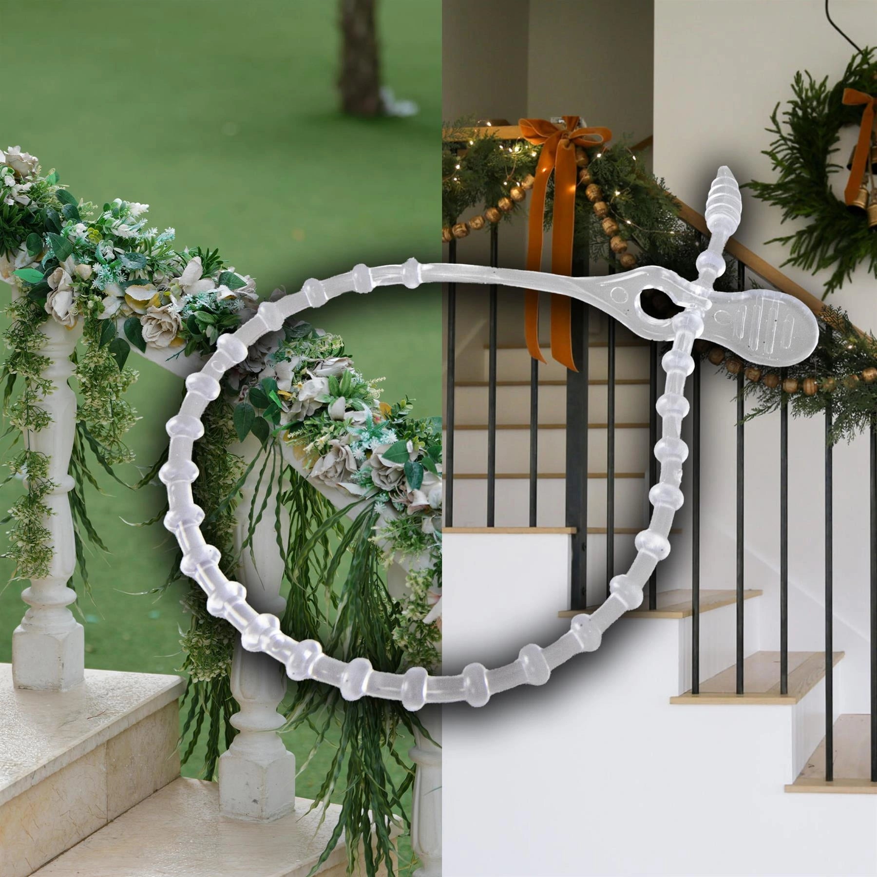 33cm Adjustable Cable Tie Christmas Tree Wreath Garland Rope Xmas Light Wire X12