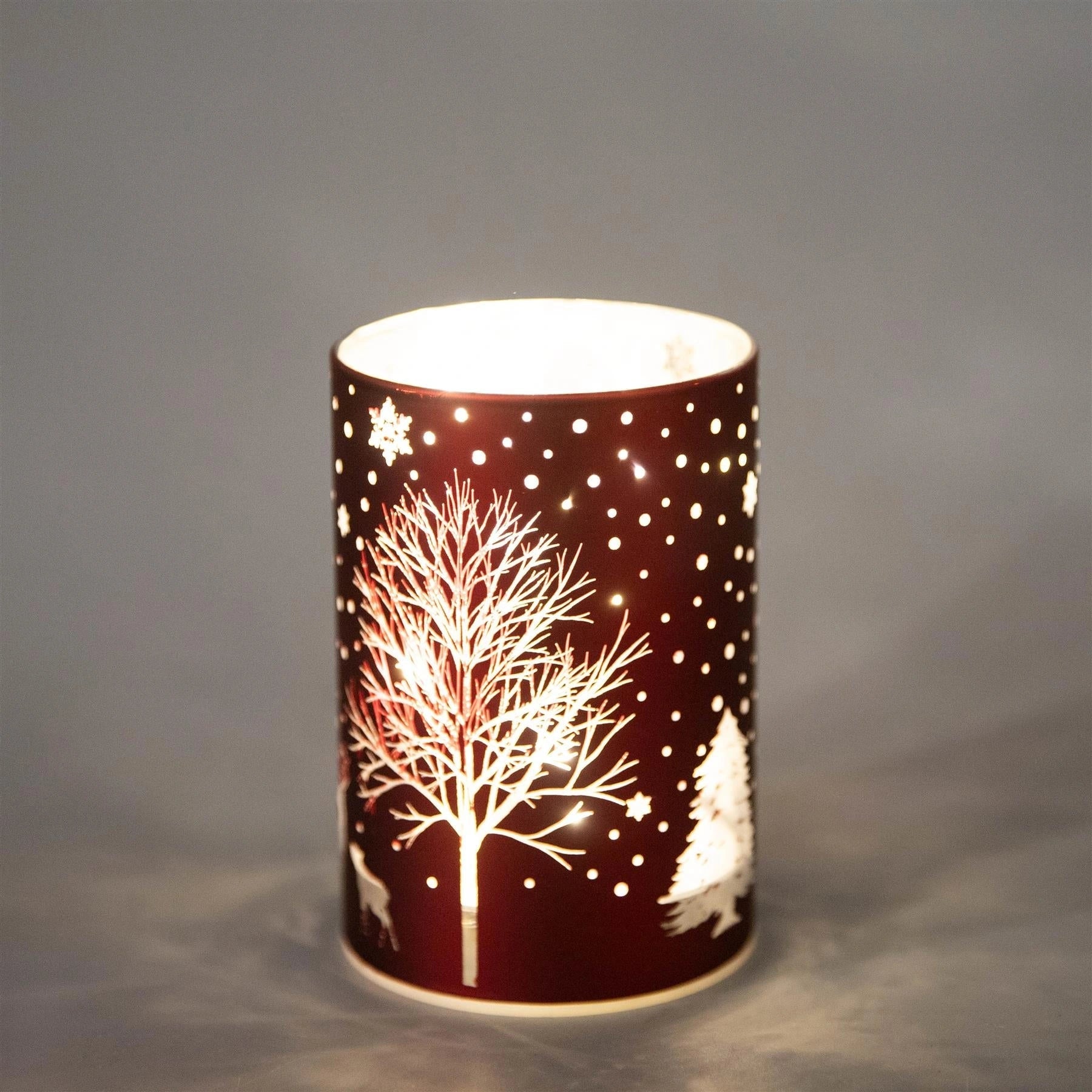 Christmas Decorated Vase Led Red Glass Vase / Tree 12cm Home Table Decoration