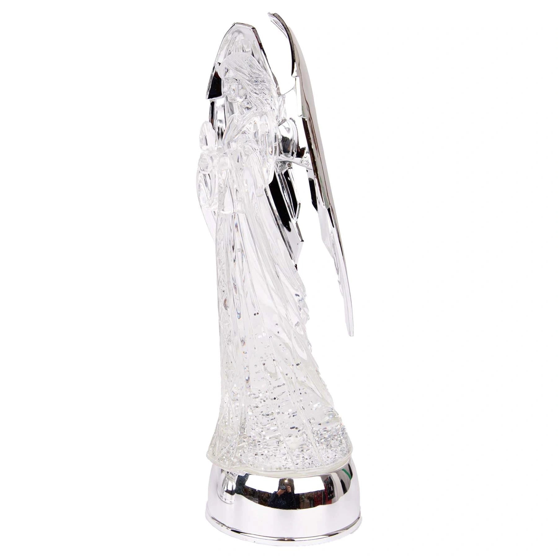 33cm LED Angel Figure Water Spinner Tabletop Ornament Christmas Decor Side Face