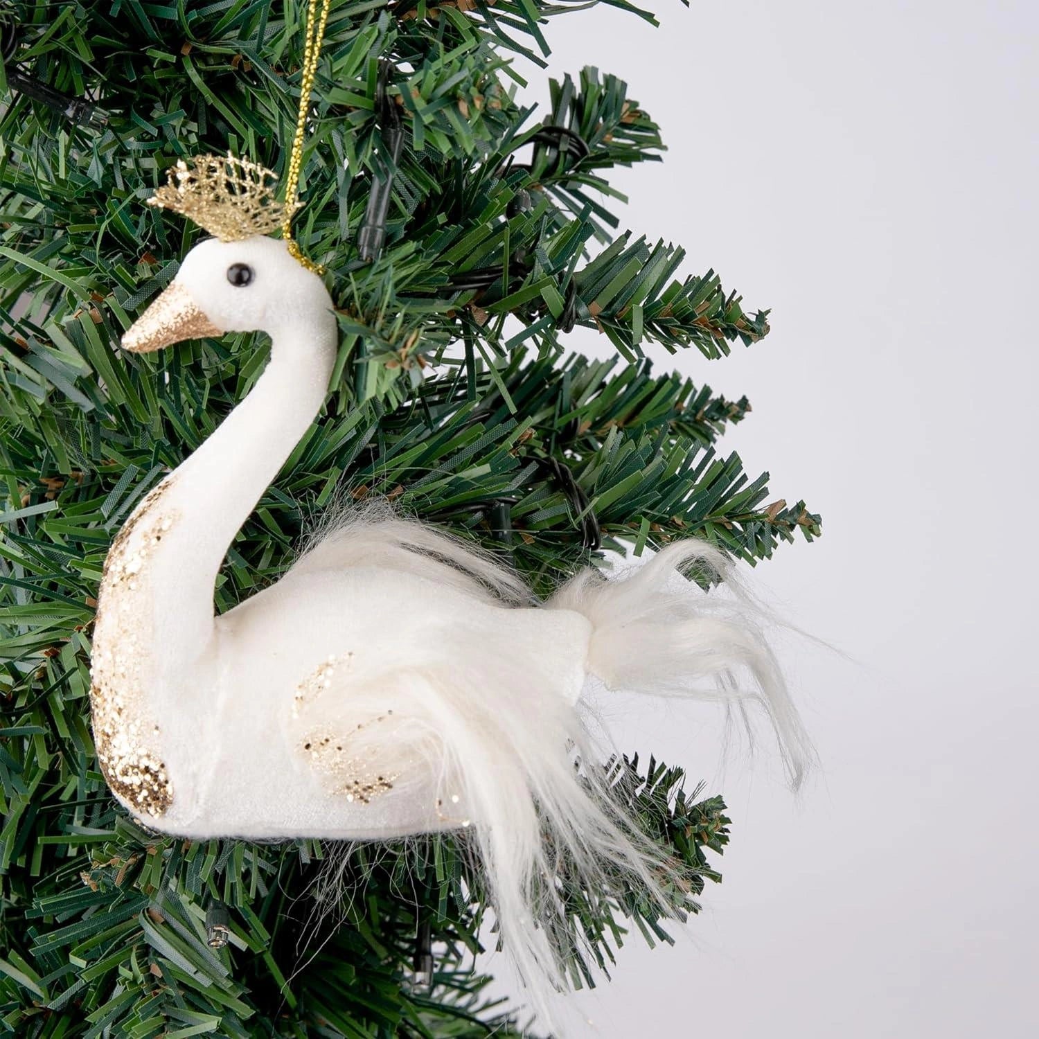 3X Christmas Hanging Ornaments Tree Pendants White Swan 12X13cm Xmas Decoration
