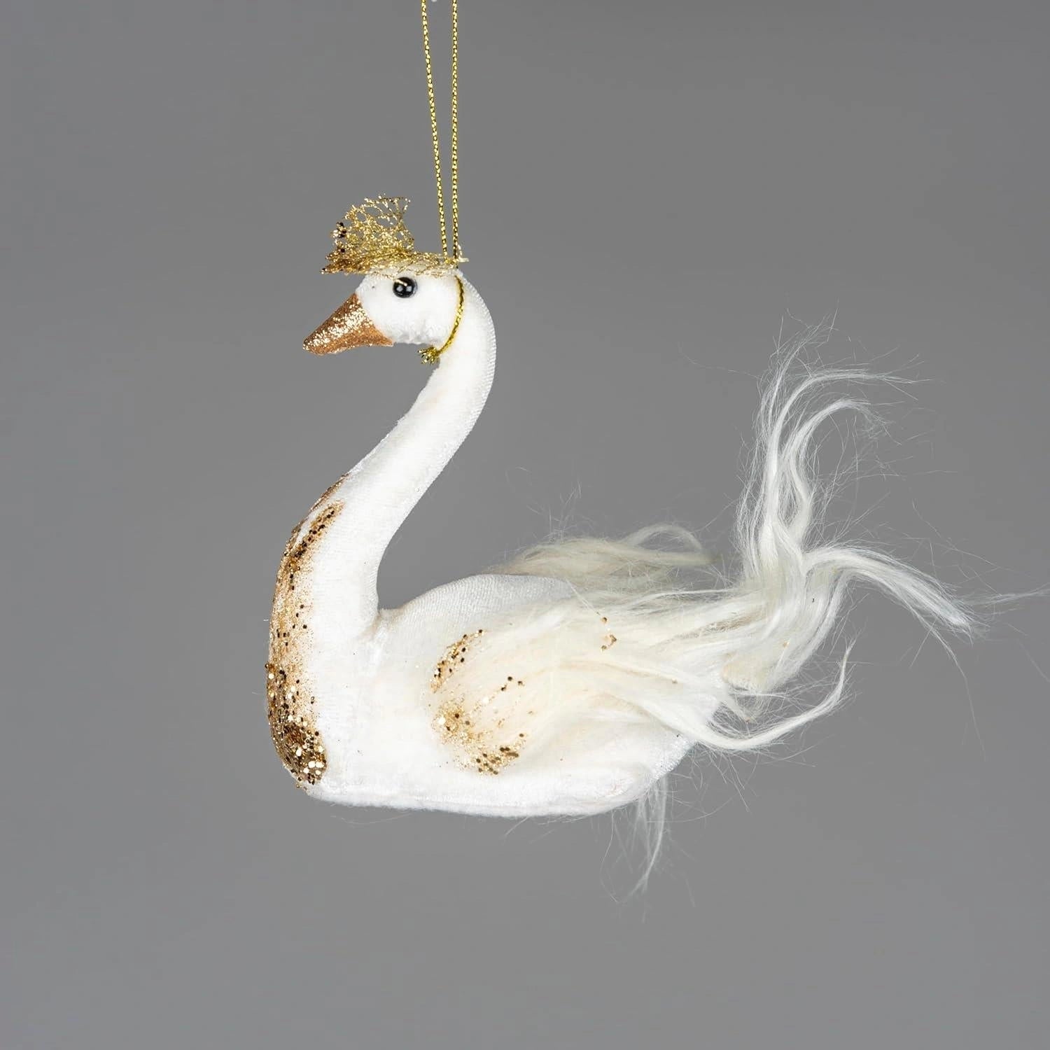 3X Christmas Hanging Ornaments Tree Pendants White Swan 12X13cm Xmas Decoration