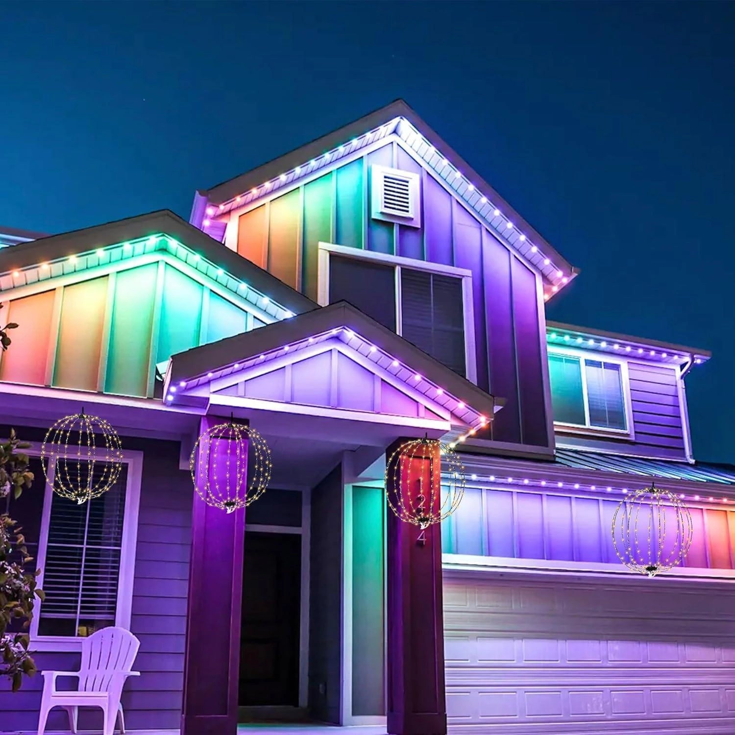 Christmas Fairy Lights 3D Ball 320 LED Multifunction 50cm Xmas Hanging Ornaments