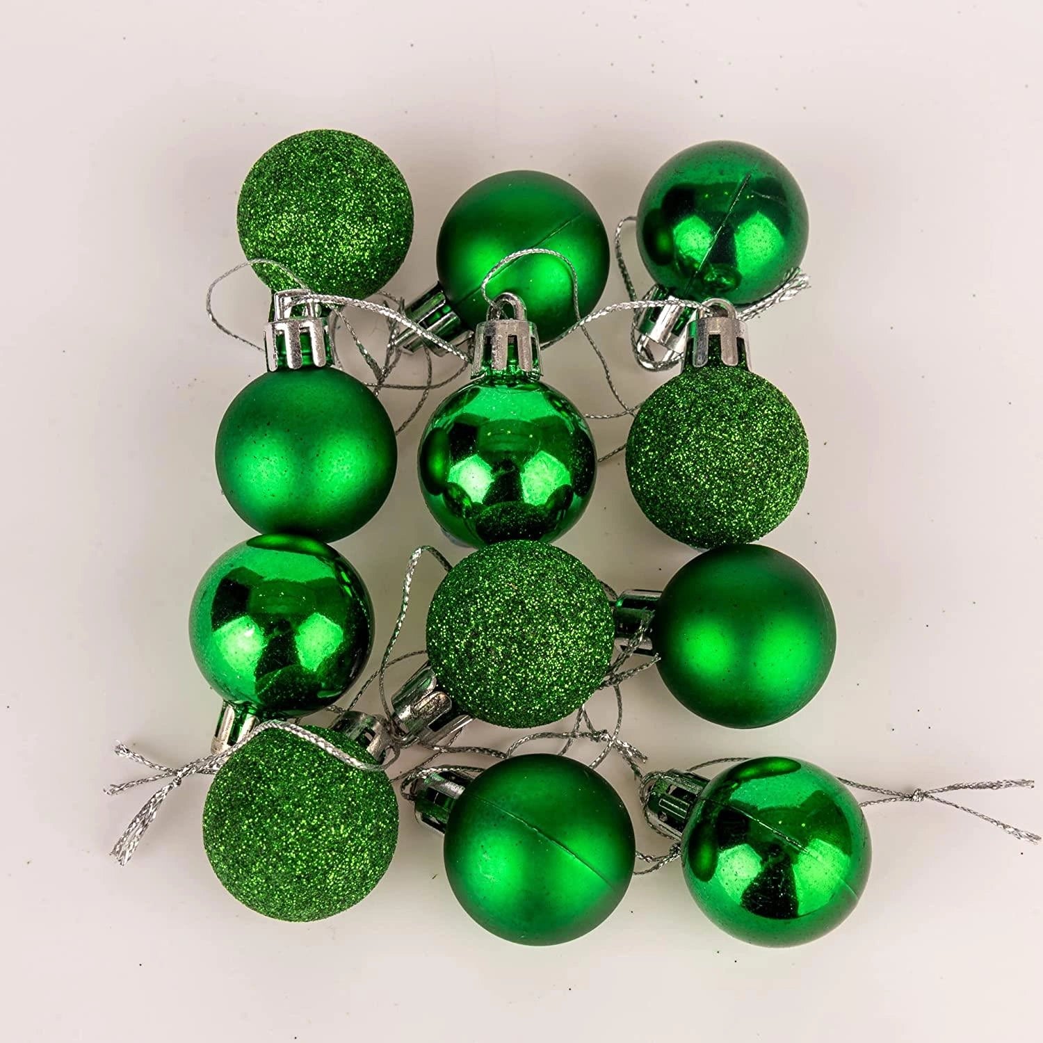 24X Christmas Baubles Hanging Decoration Dark Green Ball Xmas Tree Ornament 30mm
