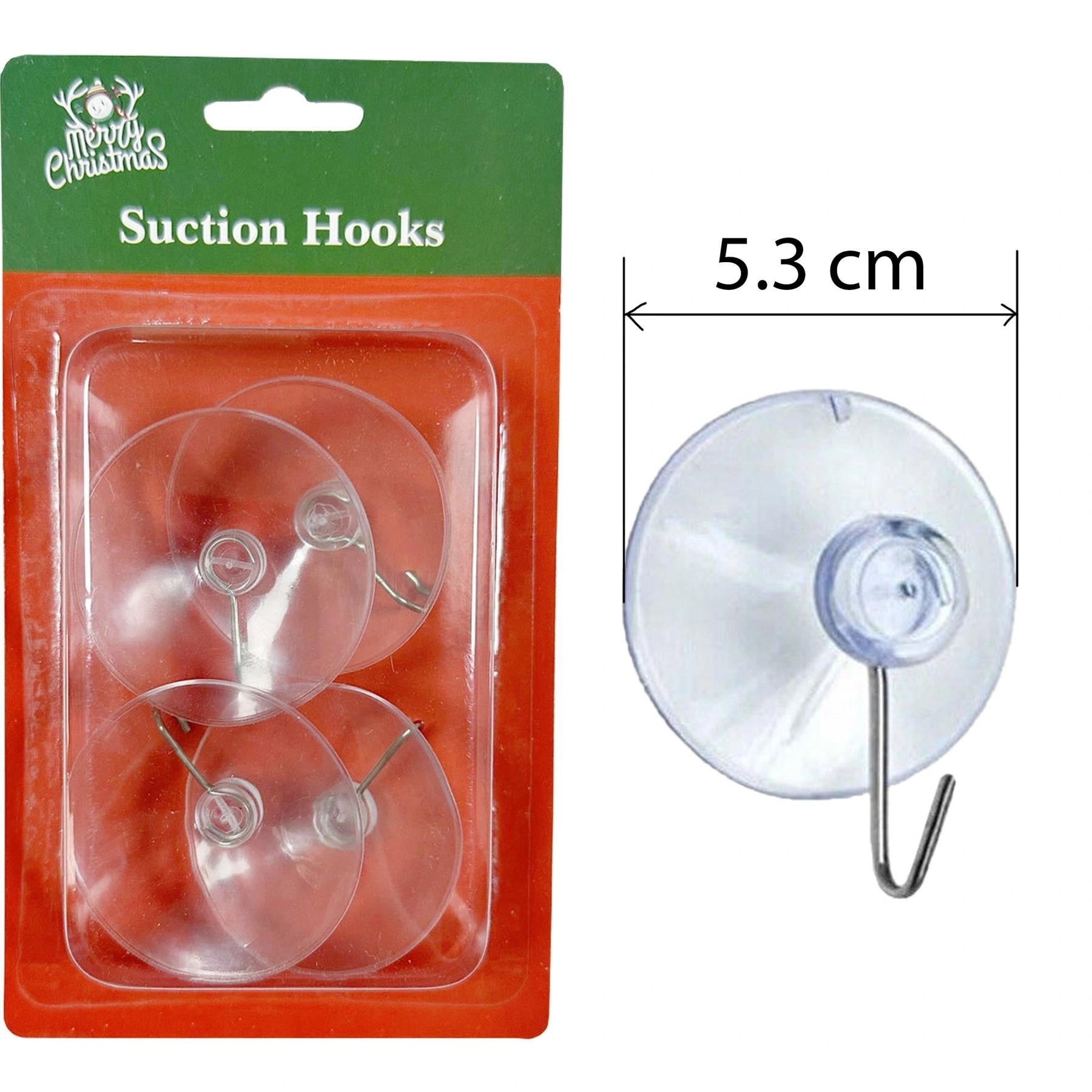 Heavy Duty Suction Hook Kitchen Bathroom Wall Sign Christmas Decoration 4pc 53mm