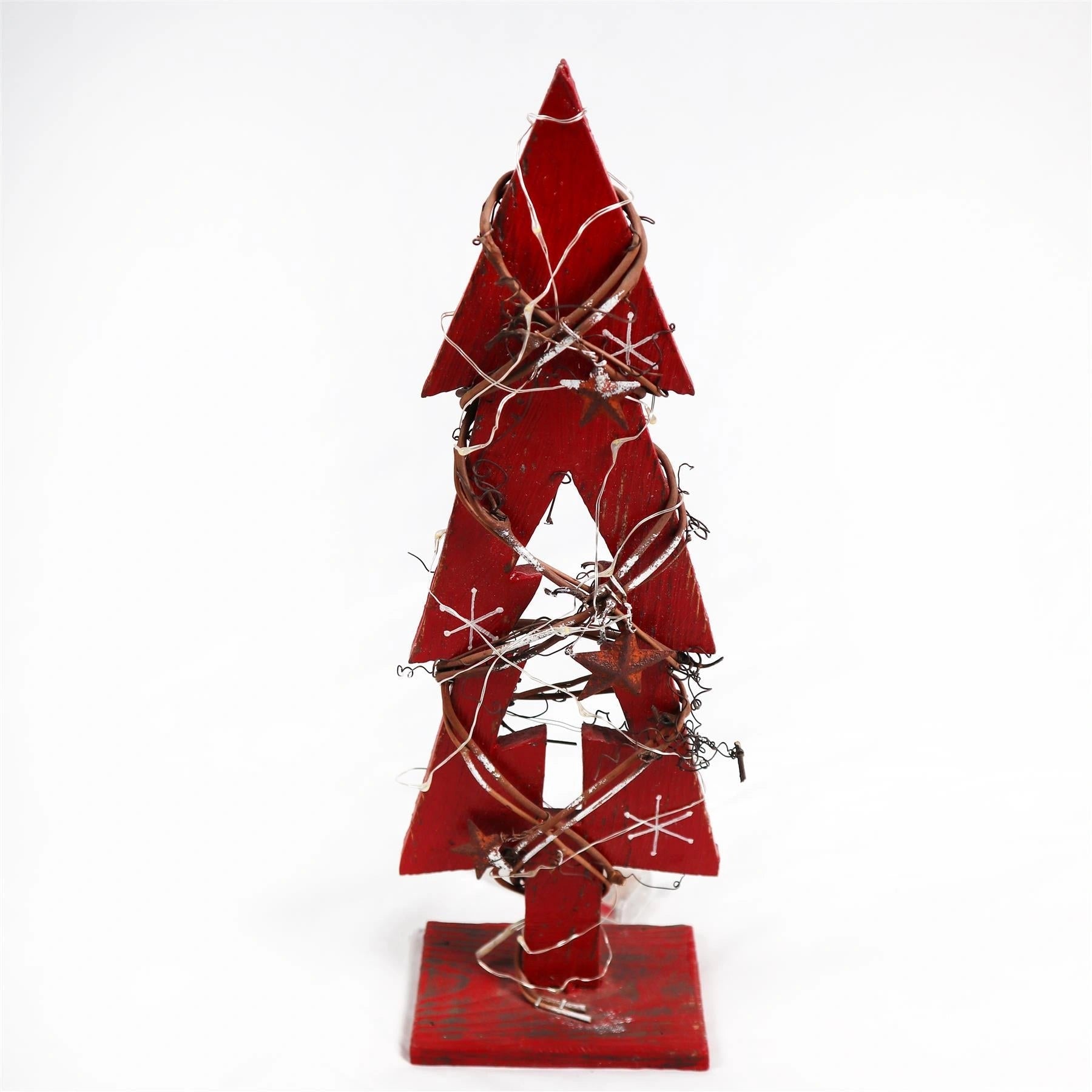 Red Tree With 20 Leds 11X6X30Cm