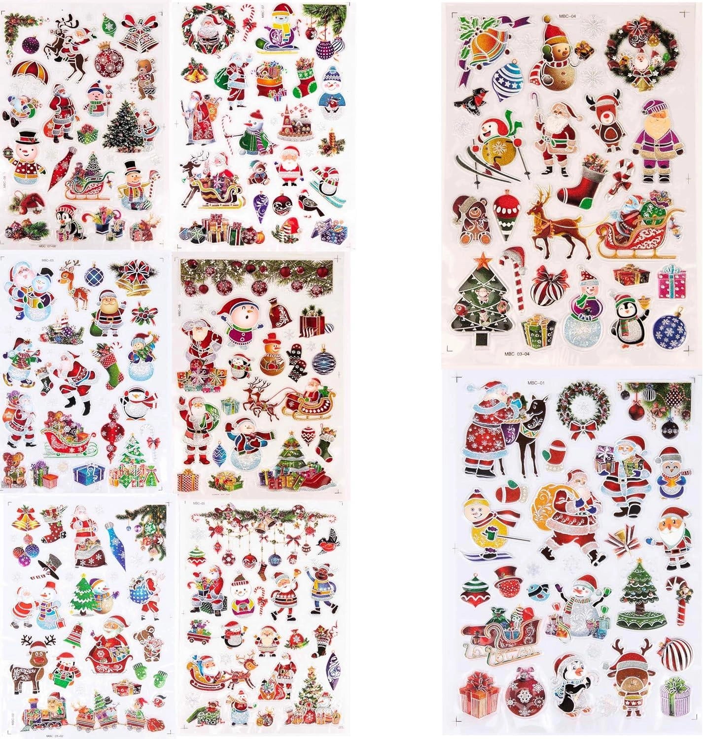 3D Window Stickers 8 Assorted Sheets (216 Stickers)-Each Sheet Size 26*42Cm
