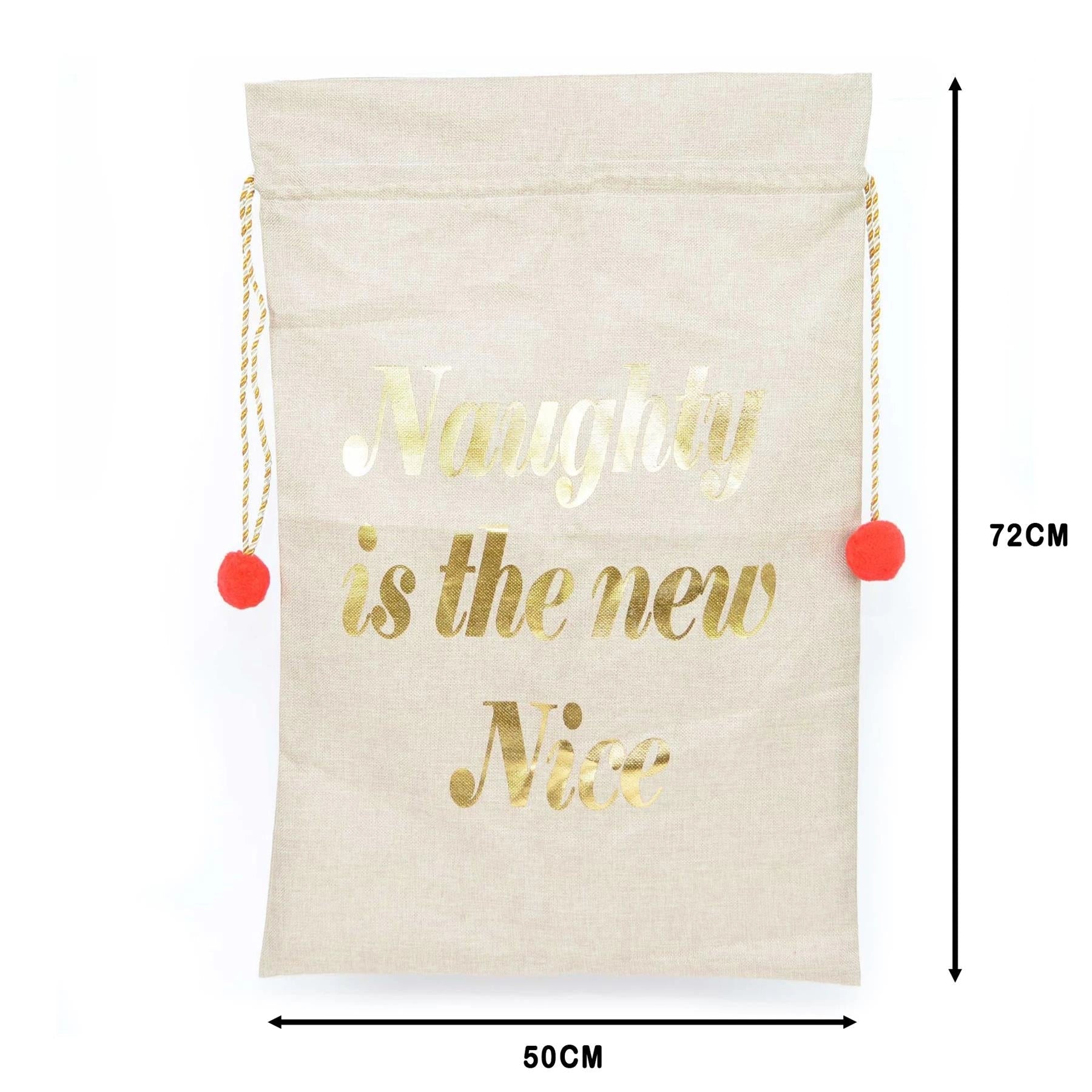 Vintage Santa Sack Xmas Father Hessian Stocking Large Xmas Gift Bags x2 72x50cm