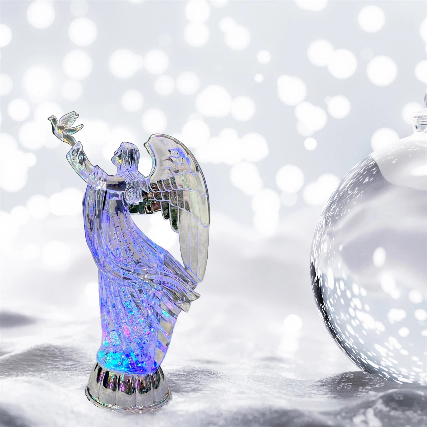 Light Up Ice Angel Water Spinner -9.5X14X30Cm