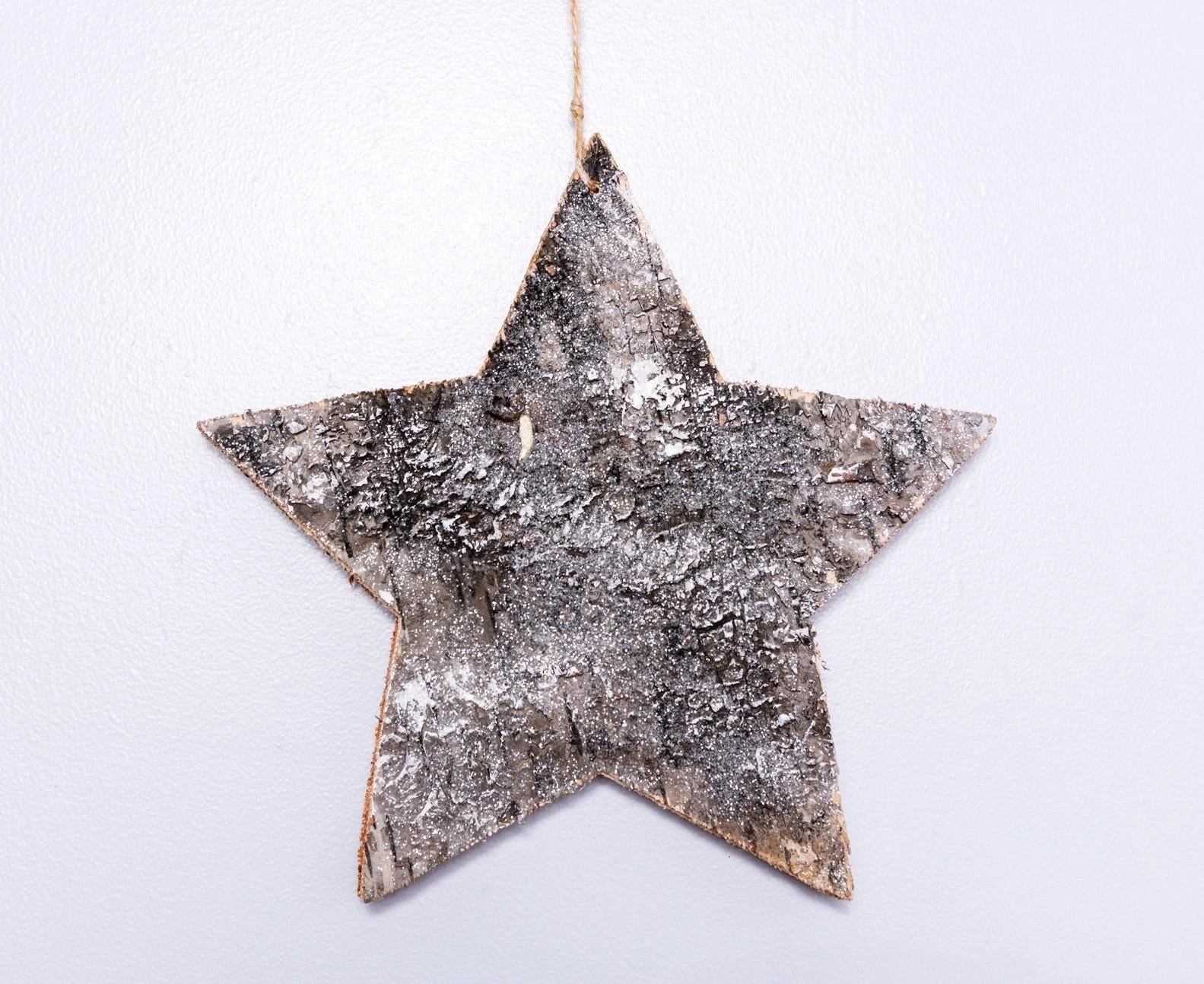 20Cm Star Shape Birch Bark Wooden Christmas Wall Hanging Decoration