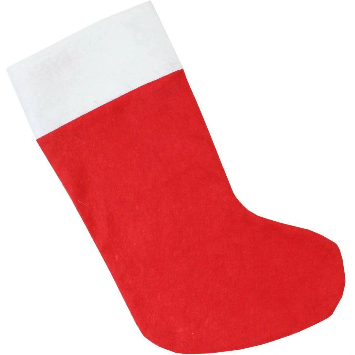 Christmas Santa Stocking Red Felt Hanging Sack Xmas Gift Present Bag Traditional