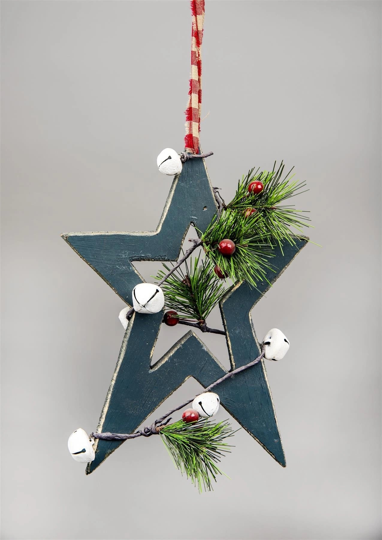 Wooden Green Small Star Christmas Wall Decorations Home Xmas Party Showpieces