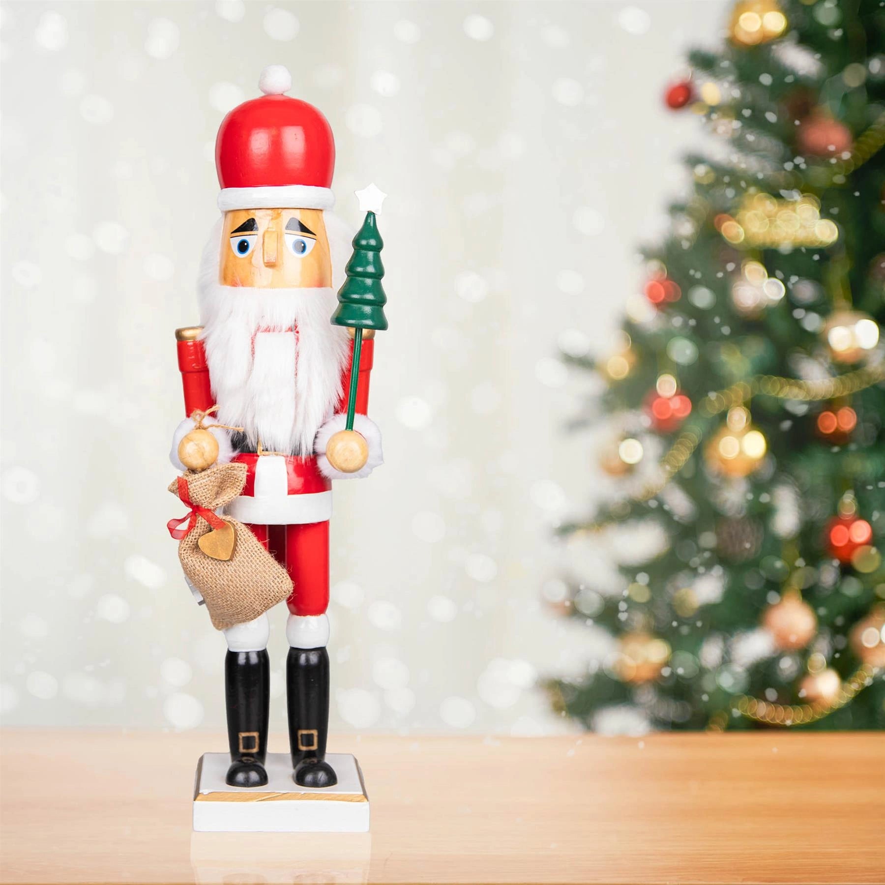Christmas Nutcrackers Decoration Wooden 50cm Santa Figure Xmas Tree Ornaments