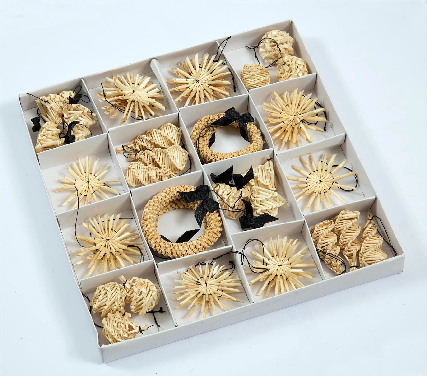 36Pcs Hand Crafted Christmas Tree Hanging Ornament Decorations Wheat Straw Xmas Home Decor