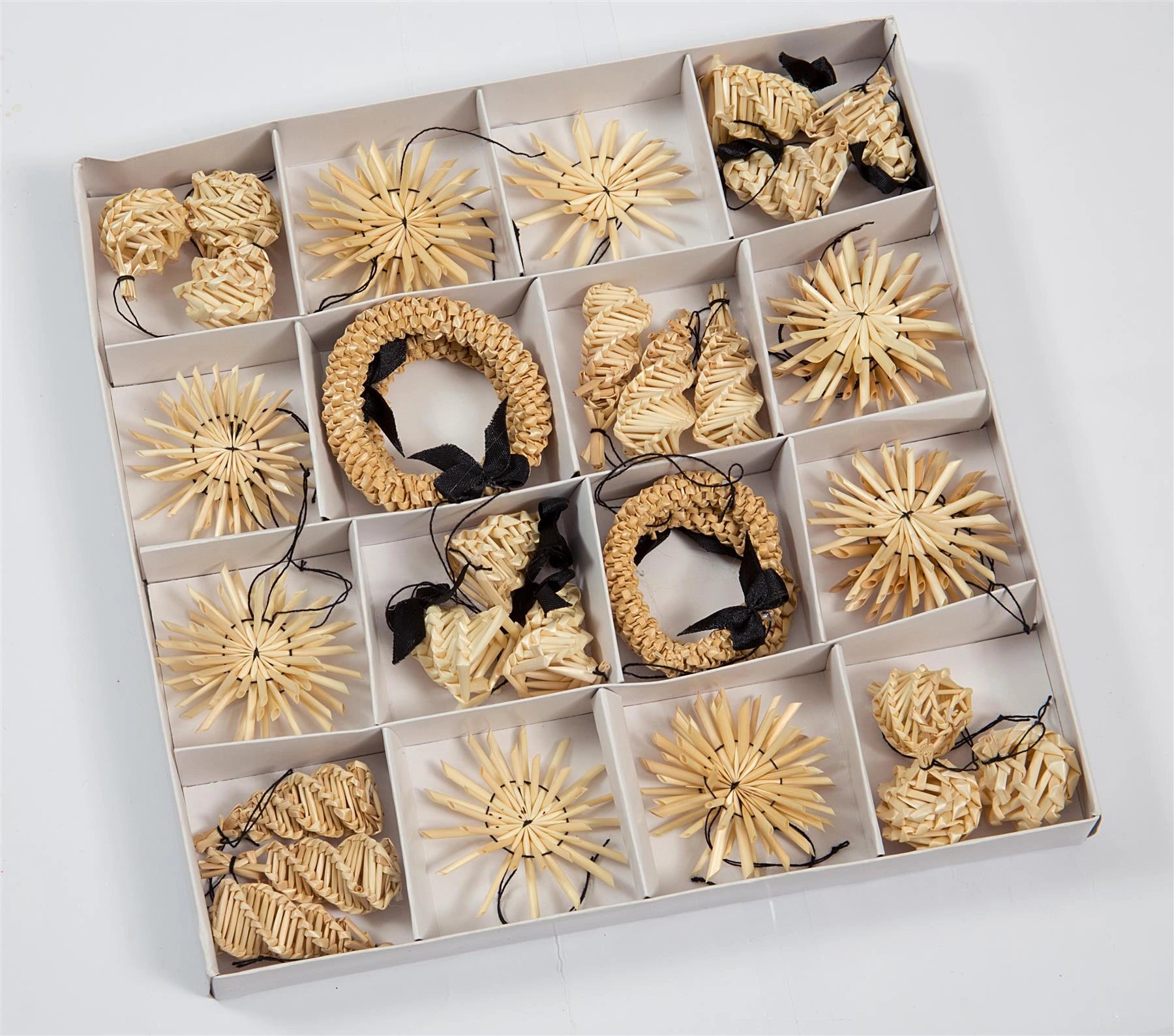 36Pcs Hand Crafted Christmas Tree Hanging Ornament Decorations Wheat Straw Xmas Home Decor