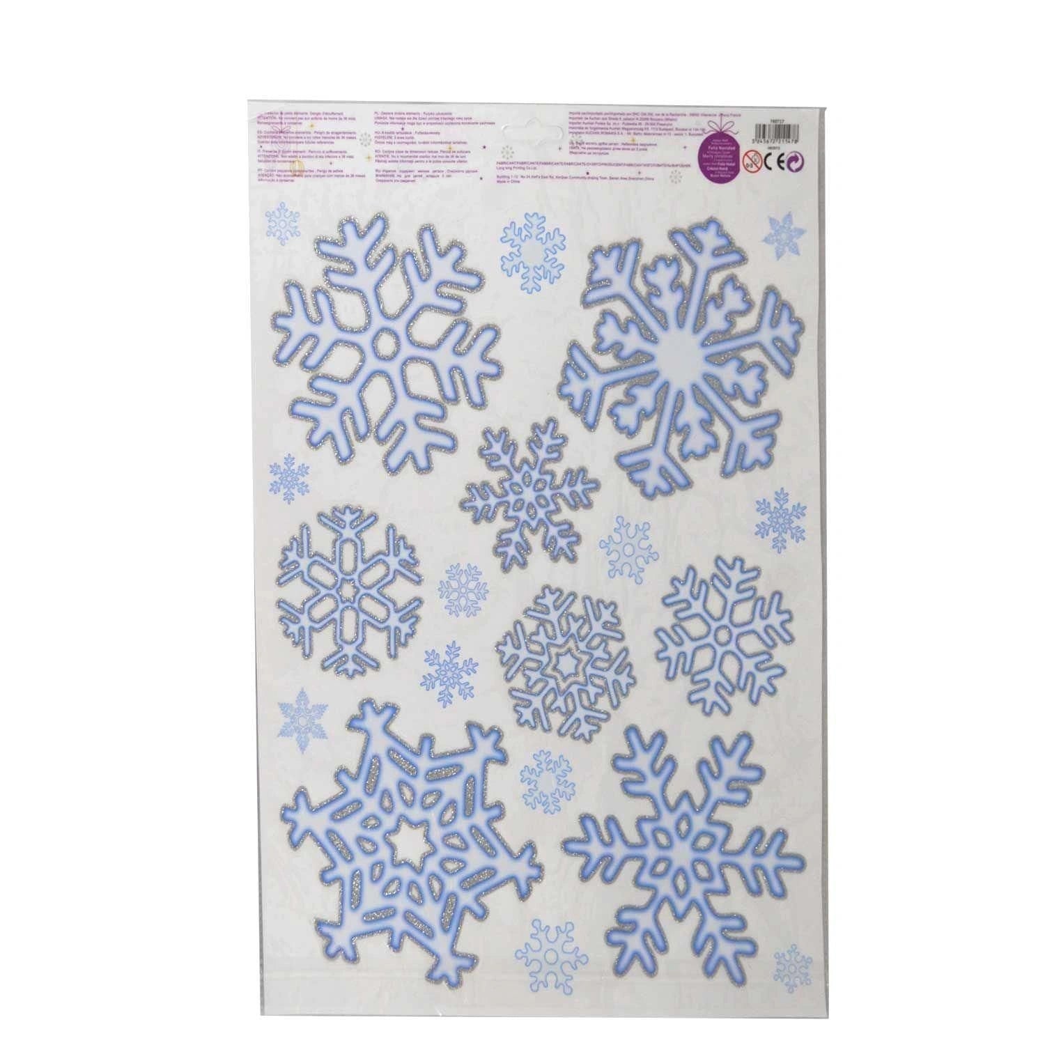 20 Snowflake Stickers Christmas Window Glass Decals Glitter Xmas Home Decoration